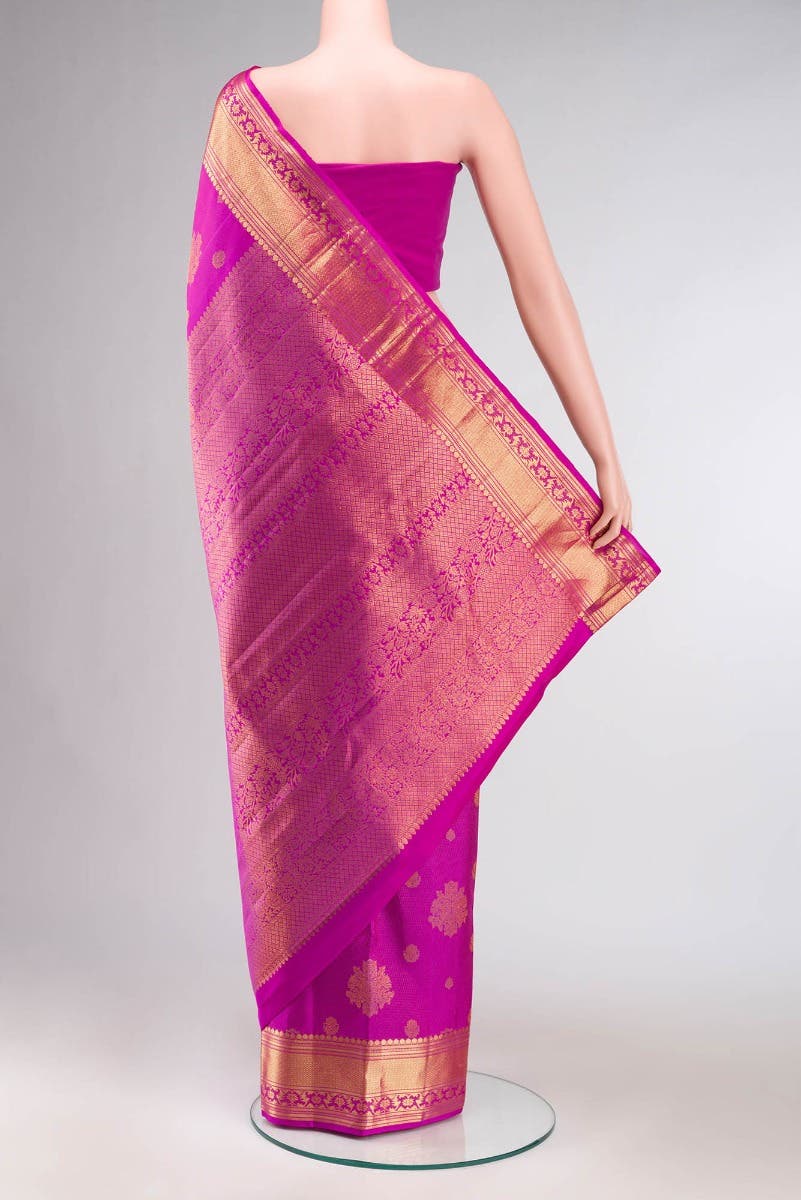 Kavini-Dark Pink Kanchipuram Silk Saree