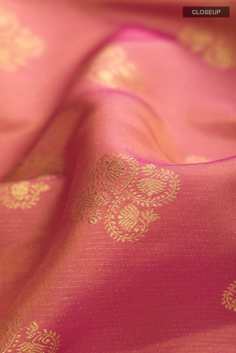 Thamarai-Orange with Pink Dual Tone Kanchipuram Silk Saree