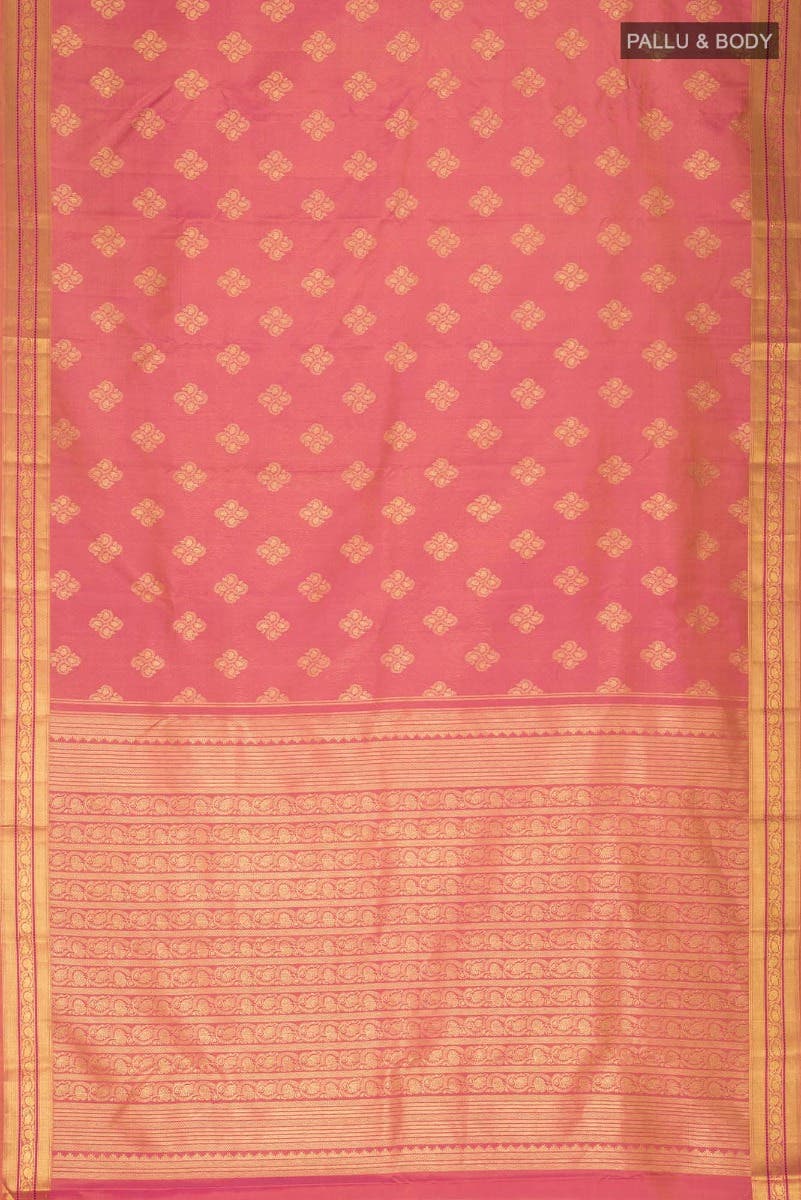 Thamarai-Orange with Pink Dual Tone Kanchipuram Silk Saree