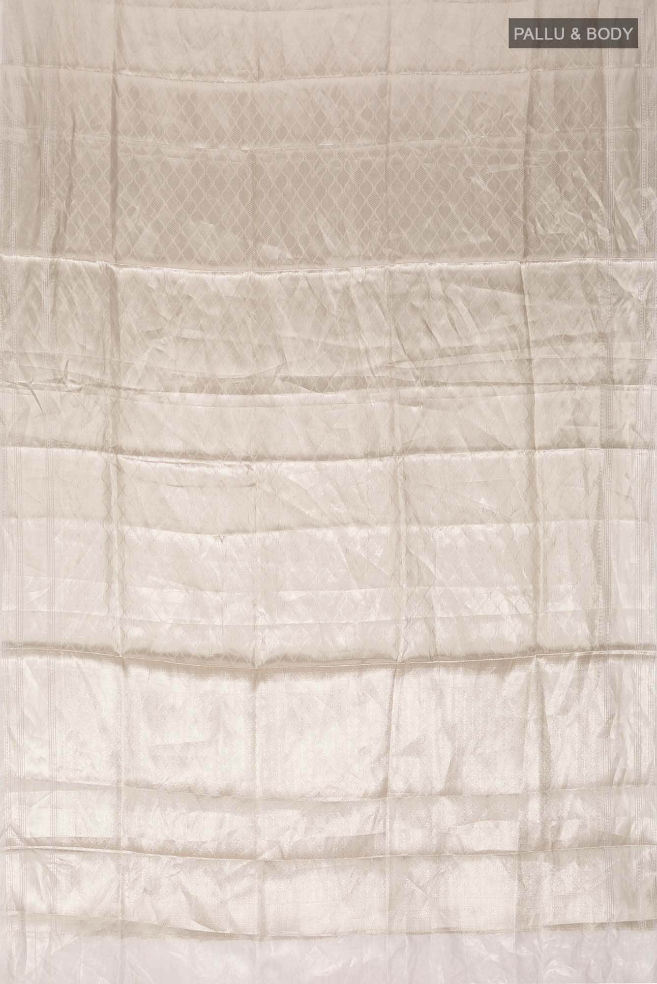 Cream with Gold Dual Tone Banarasi Brocade Tissue Silk Saree