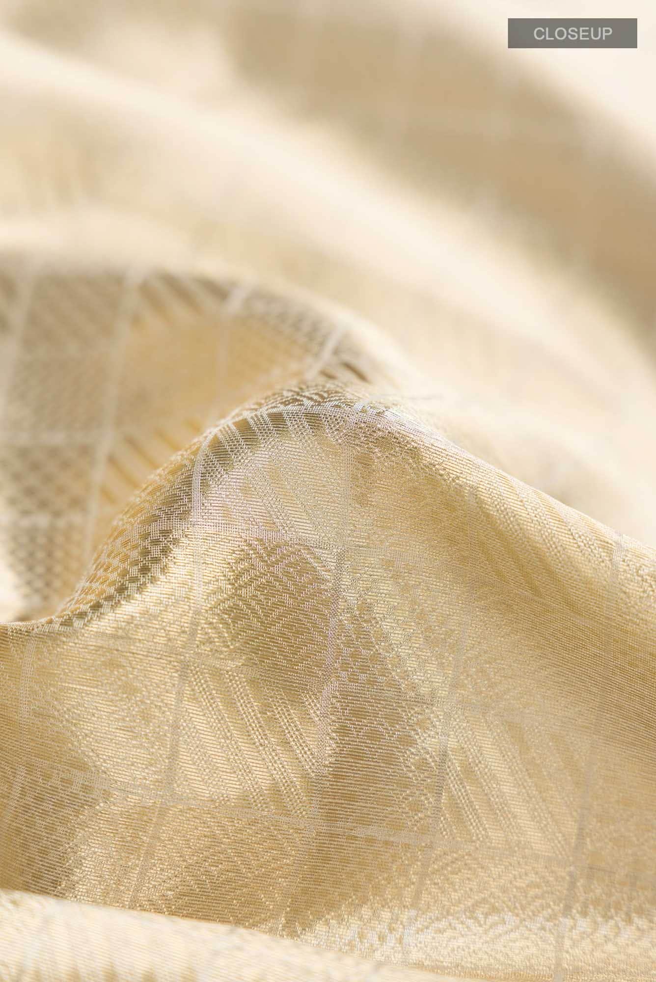 Gold Banarasi Brocade Tissue Silk Saree
