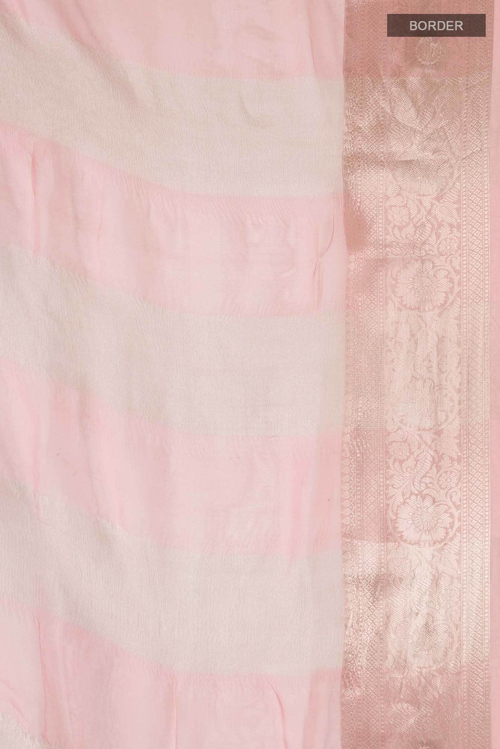 Pink Dual Tone Banarasi Crushed Tissue Silk Saree