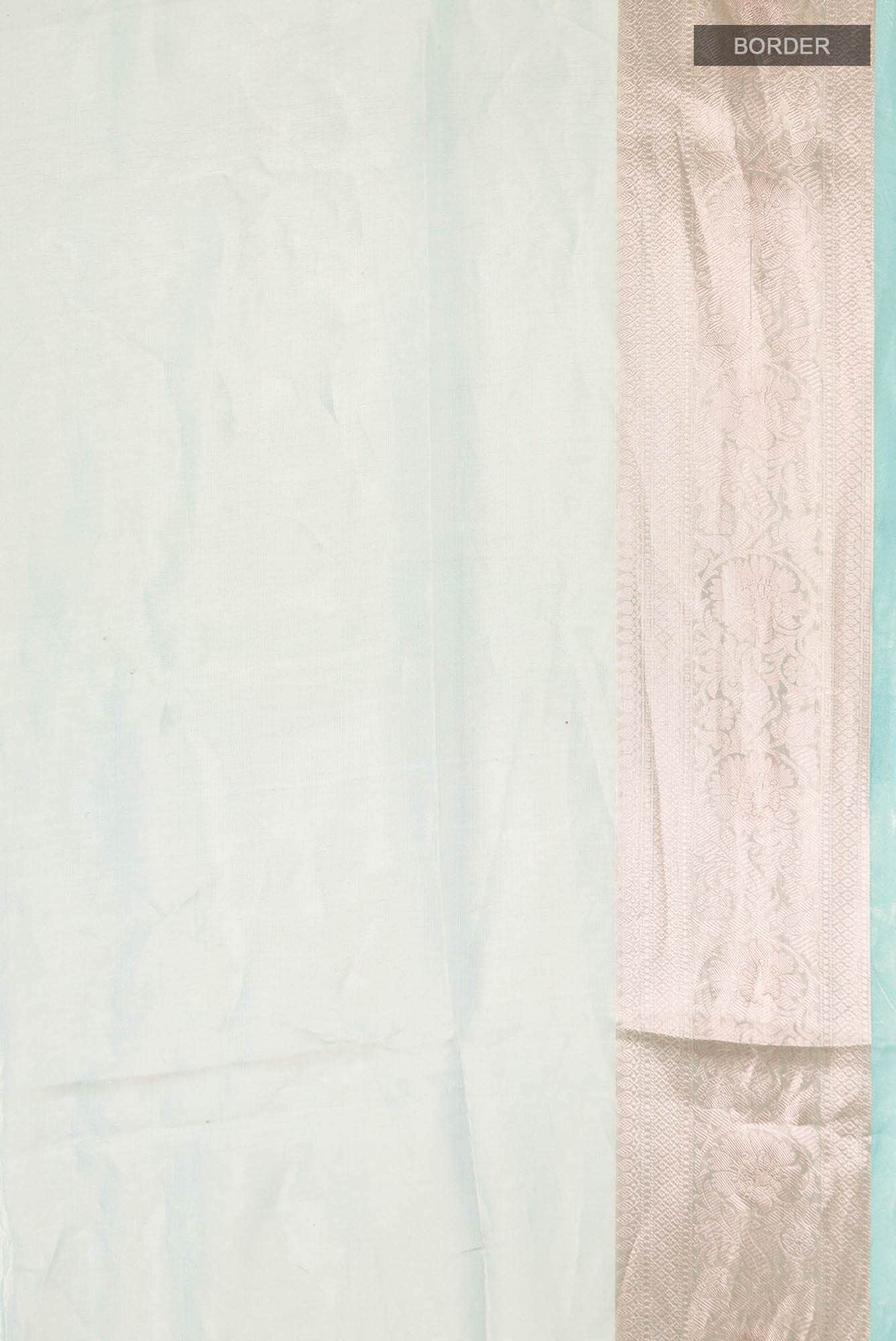 Aqua with Gold Dual Tone Banarasi Tissue Silk Saree