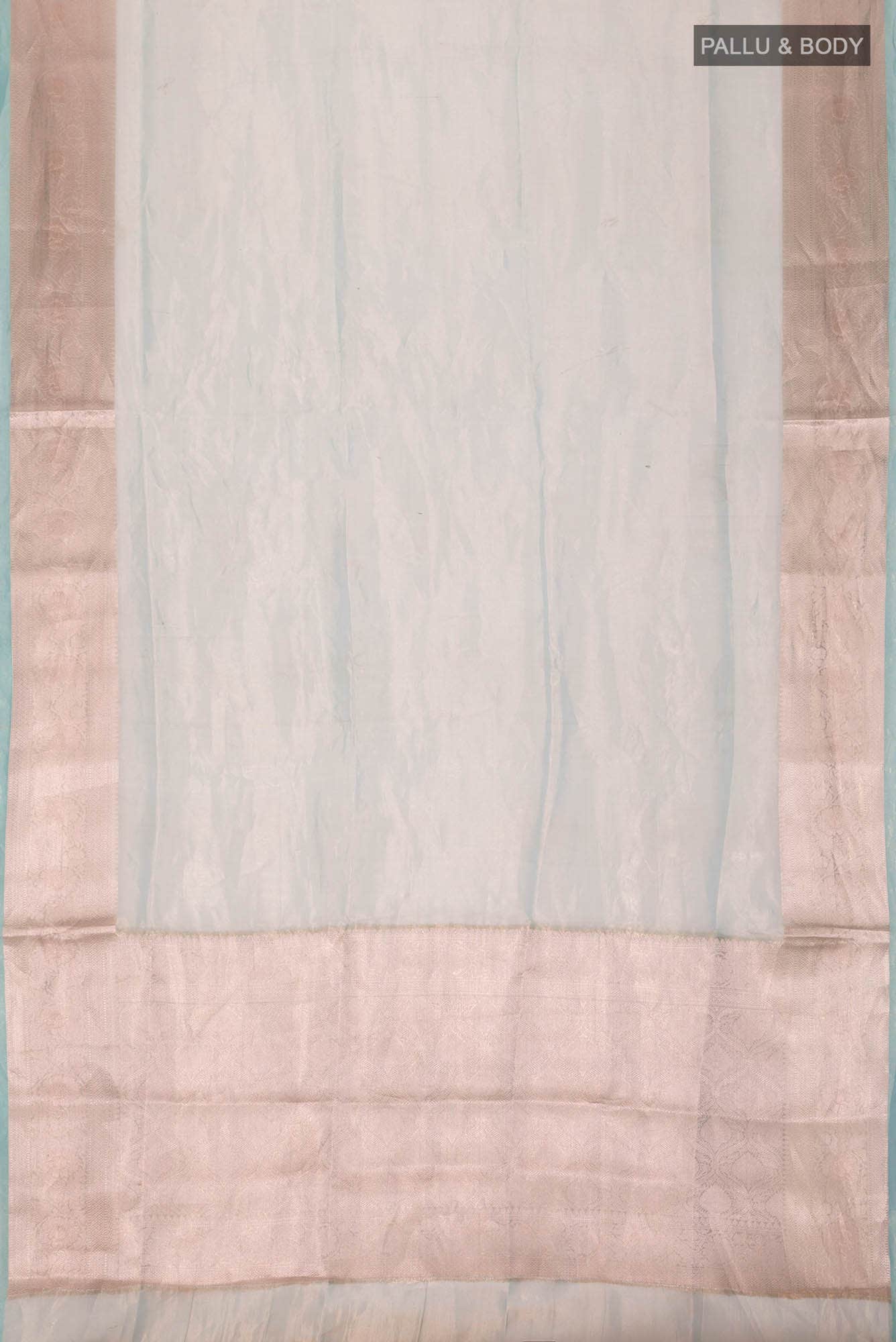 Aqua with Gold Dual Tone Banarasi Tissue Silk Saree