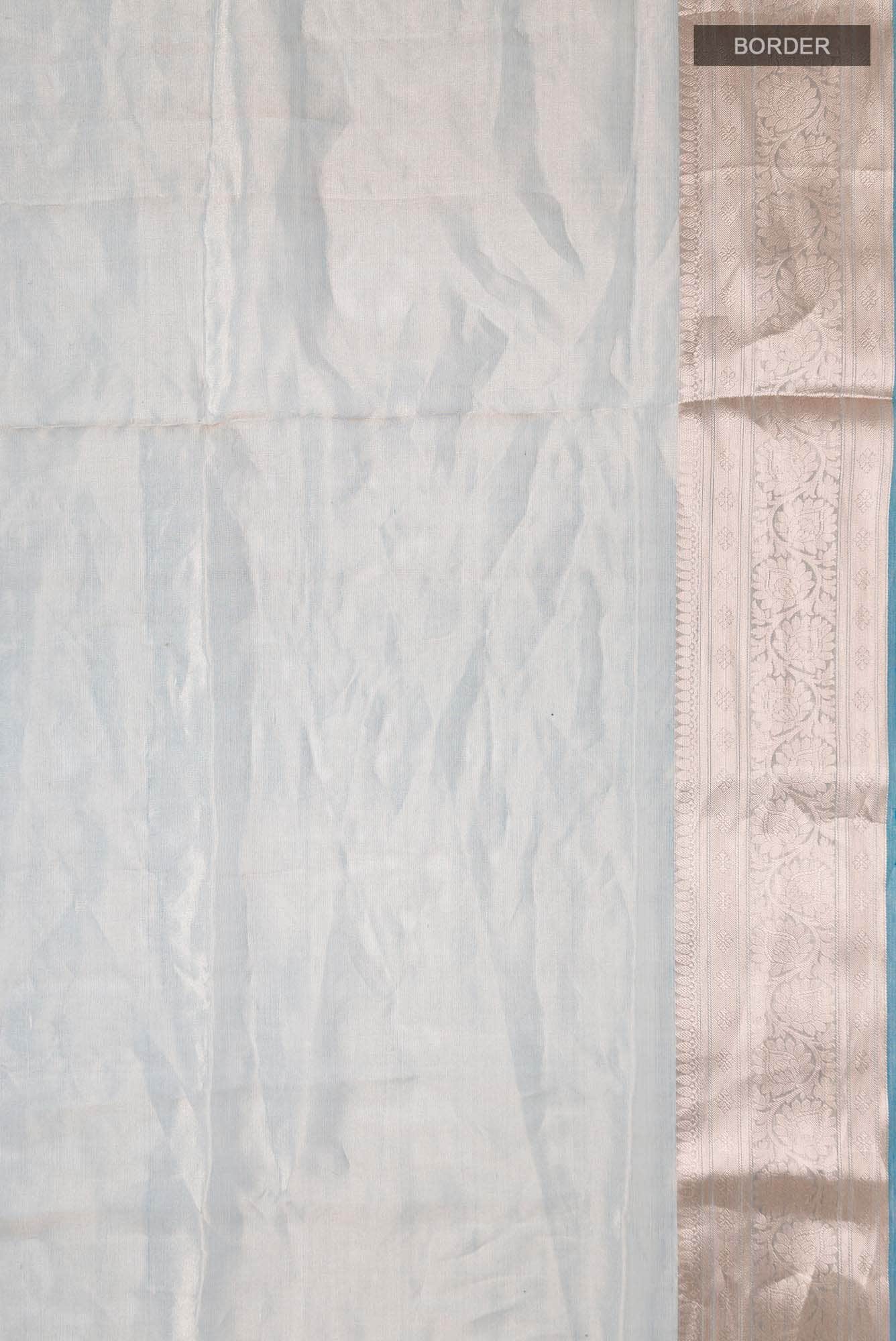 Blue with Gold Dual Tone Banarasi Tissue Silk Saree