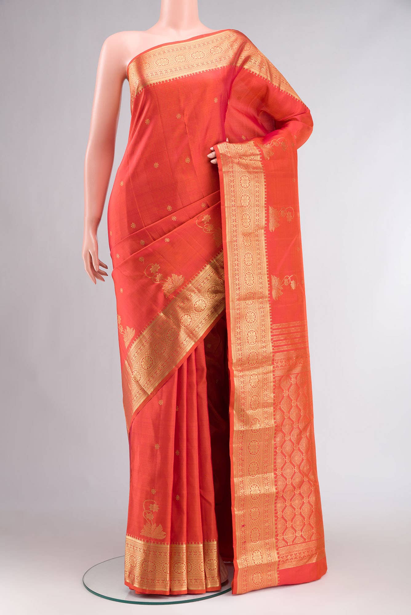 Tarangini-Orange Kanchipuram Silk Saree