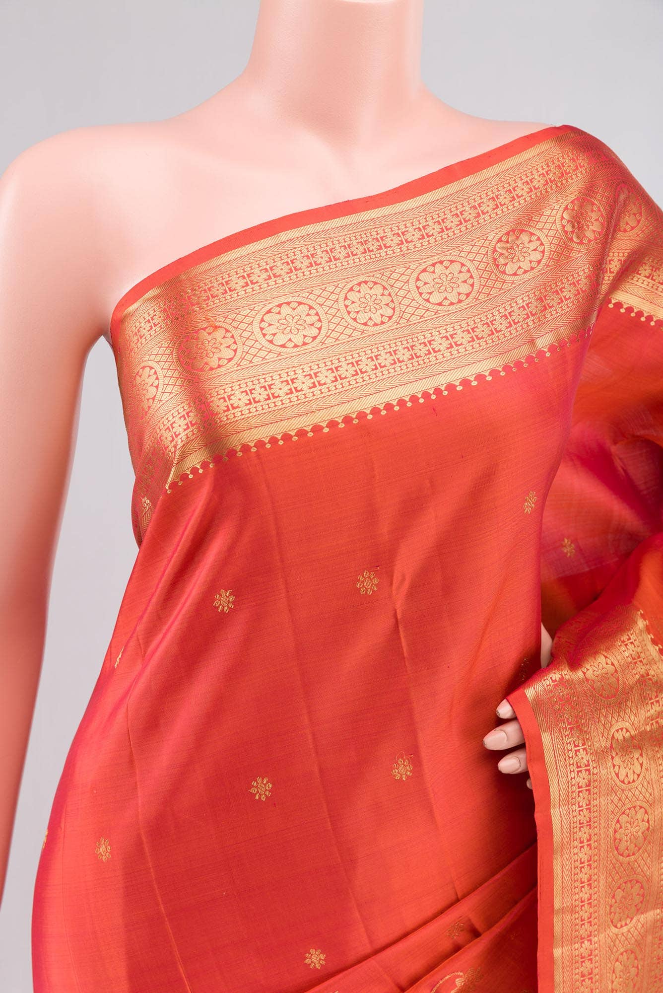 Tarangini-Orange Kanchipuram Silk Saree