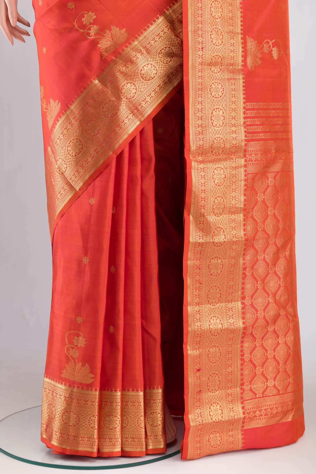 Tarangini-Orange Kanchipuram Silk Saree