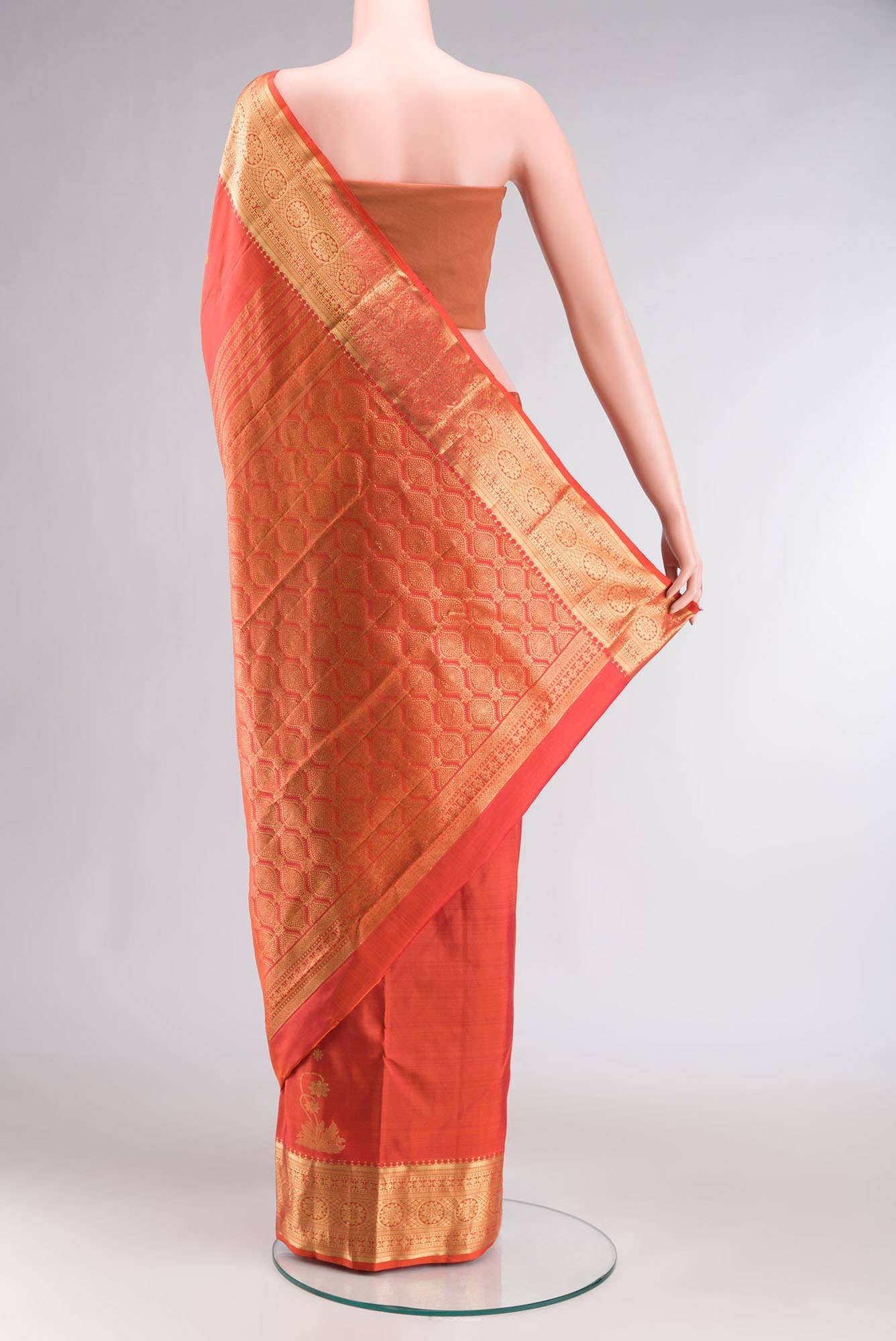 Tarangini-Orange Kanchipuram Silk Saree