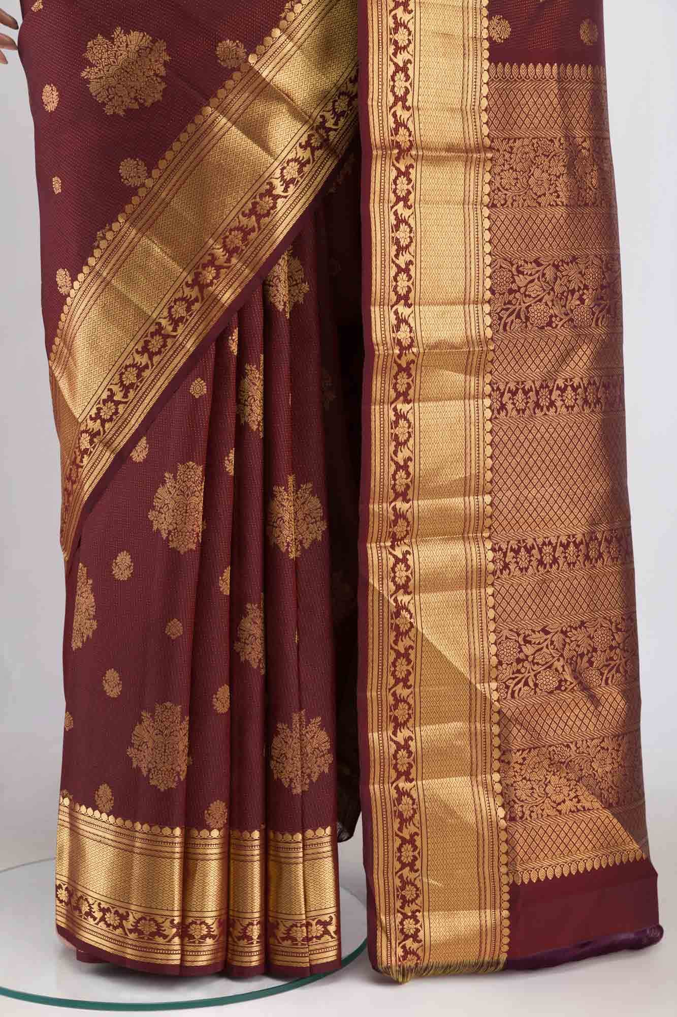 Kavini-Maroon Kanchipuram Silk Saree