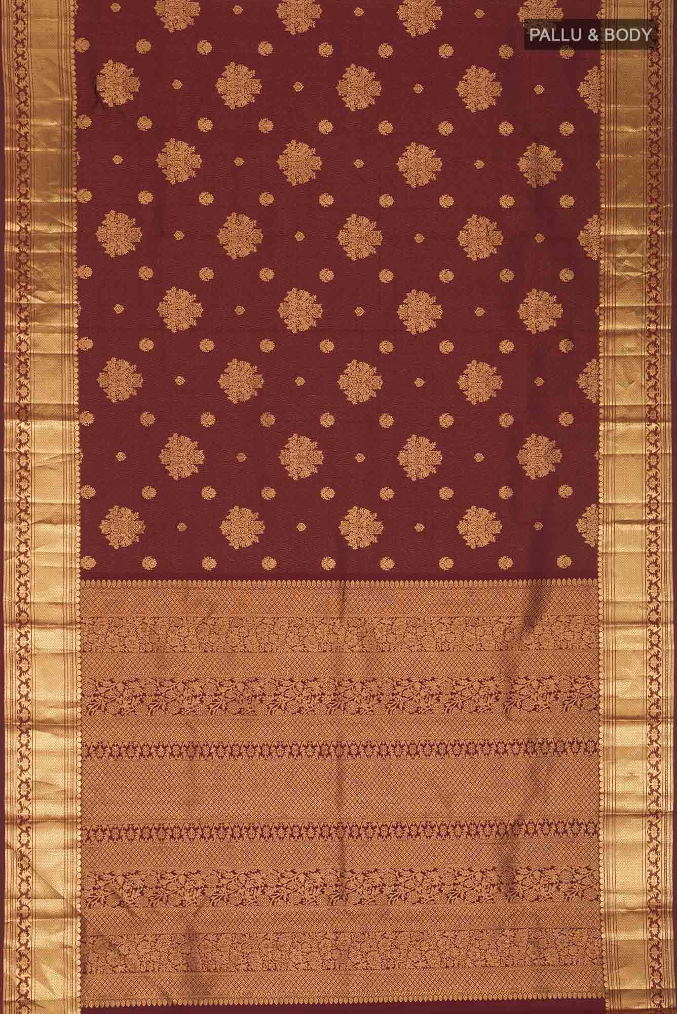 Kavini-Maroon Kanchipuram Silk Saree