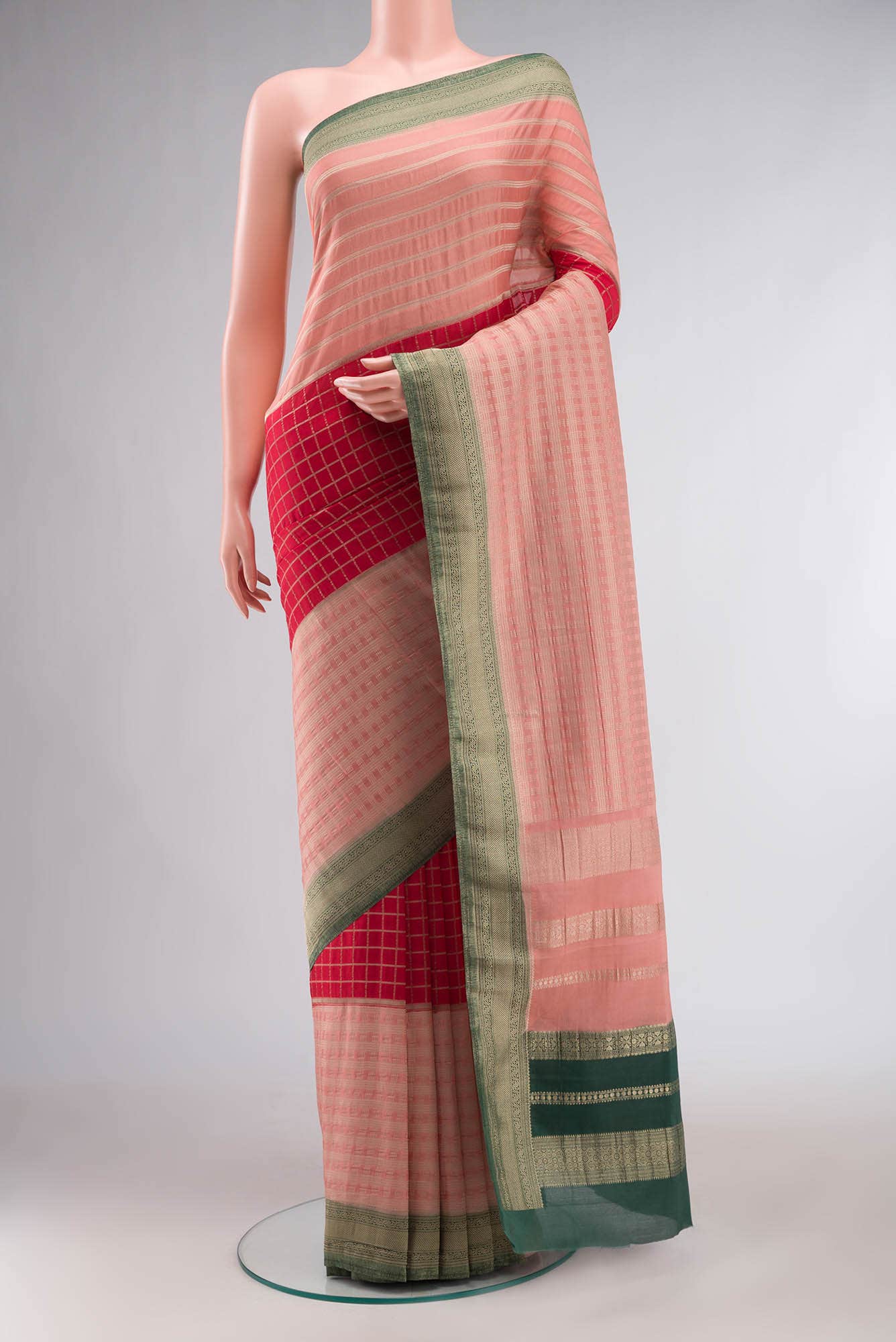 Multi colour Viscose Crepe Saree with zari border