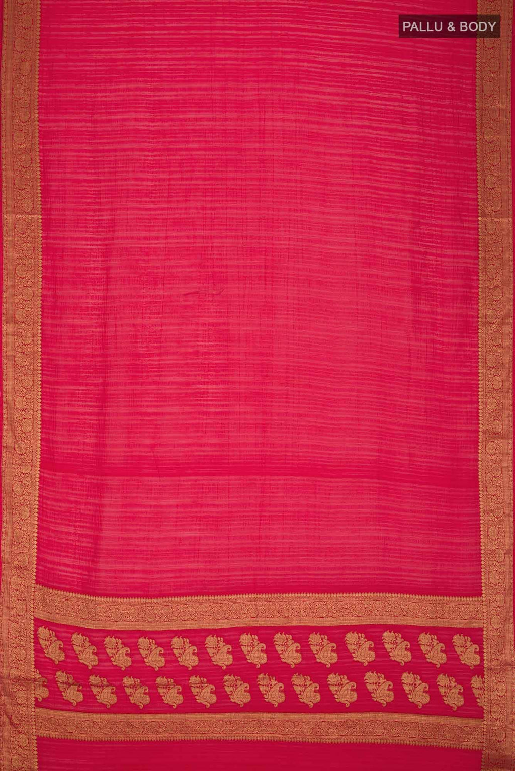 Red Chiffon Saree with zari border