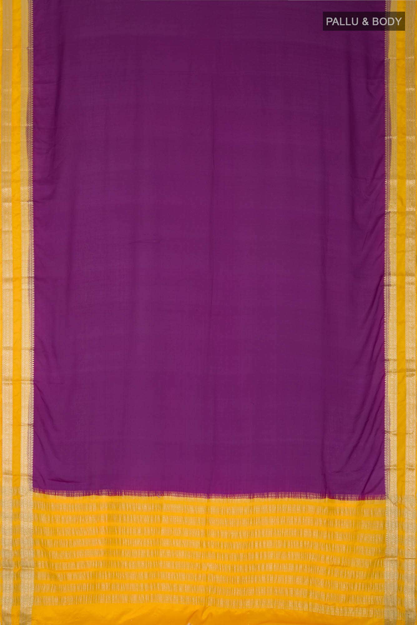 Burgundy Viscose Crepe Saree with contrast zari border