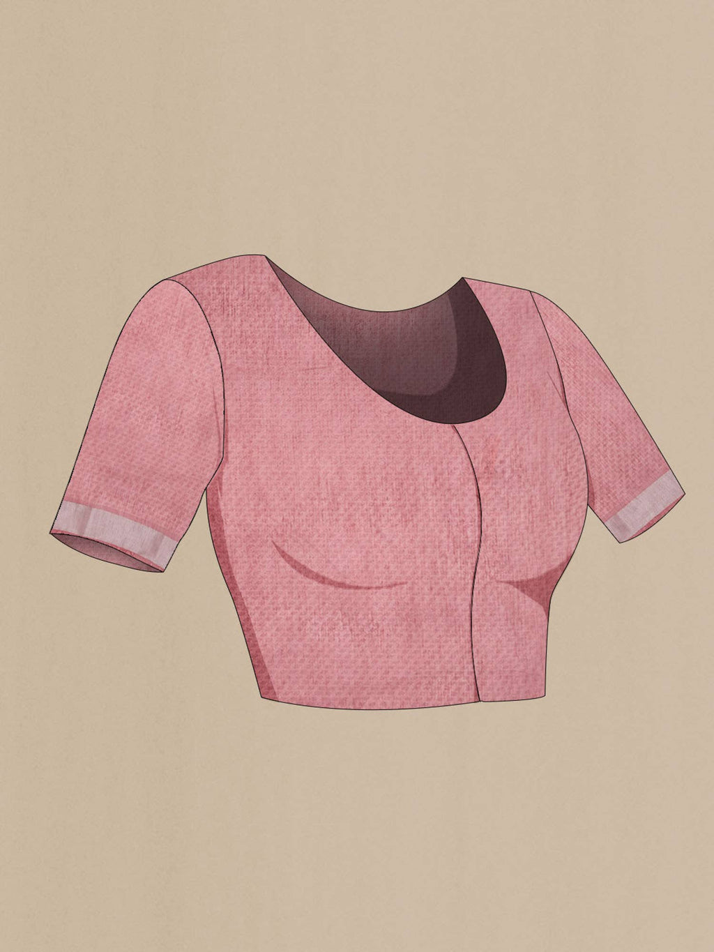 Peach Tussar Silk Saree with zari border