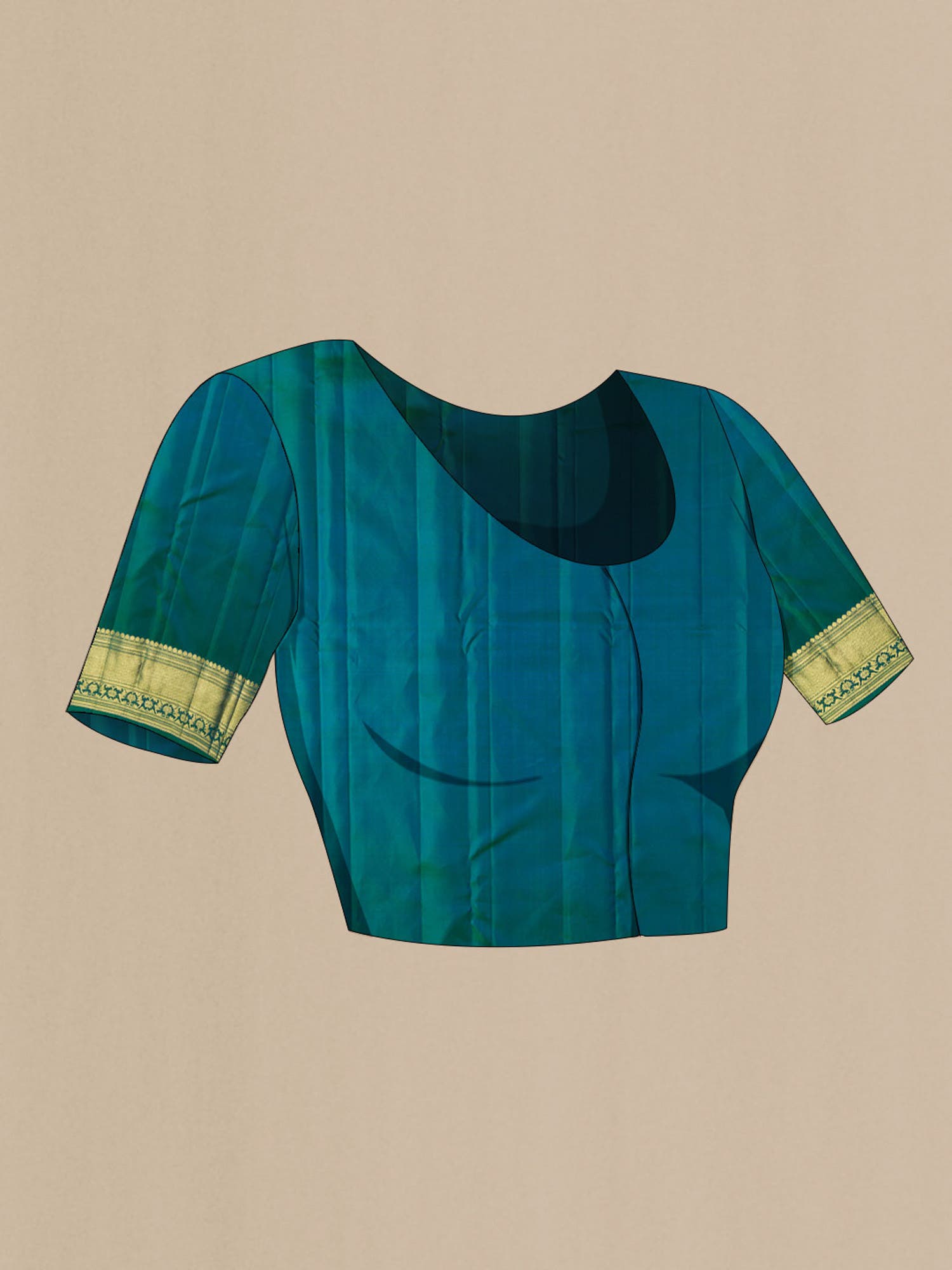 Kavini-Blue with Green Dual Tone Kanchipuram Silk Saree