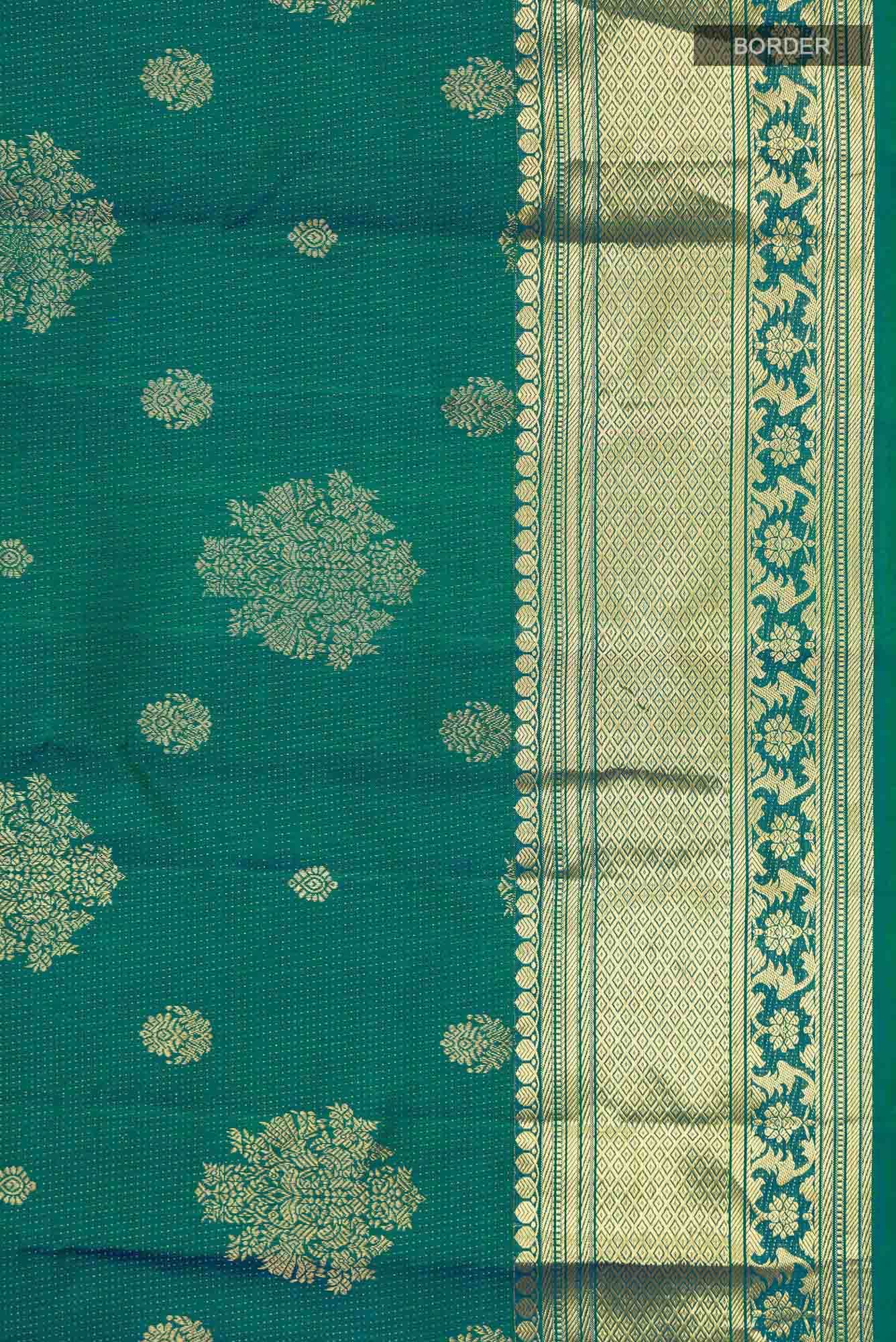 Kavini-Blue with Green Dual Tone Kanchipuram Silk Saree
