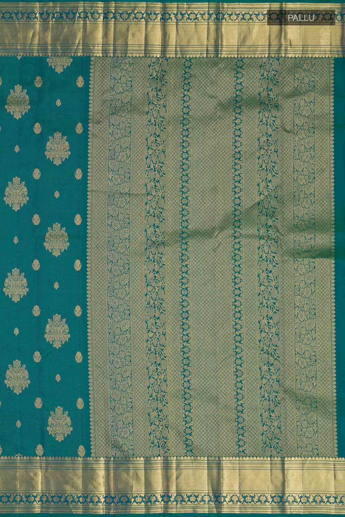 Kavini-Blue with Green Dual Tone Kanchipuram Silk Saree