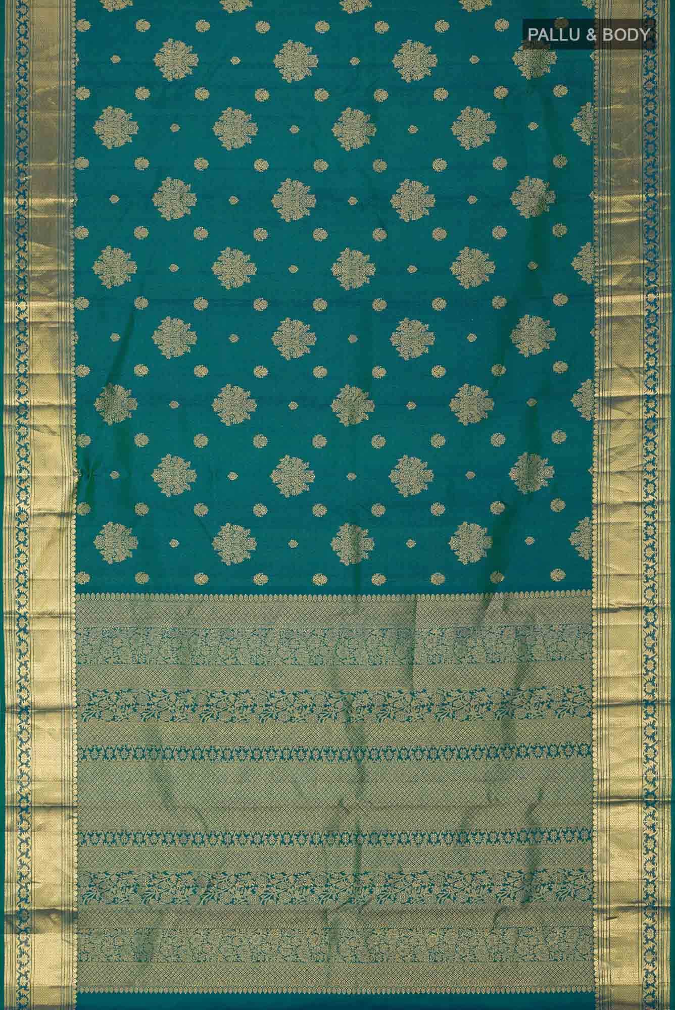 Kavini-Blue with Green Dual Tone Kanchipuram Silk Saree