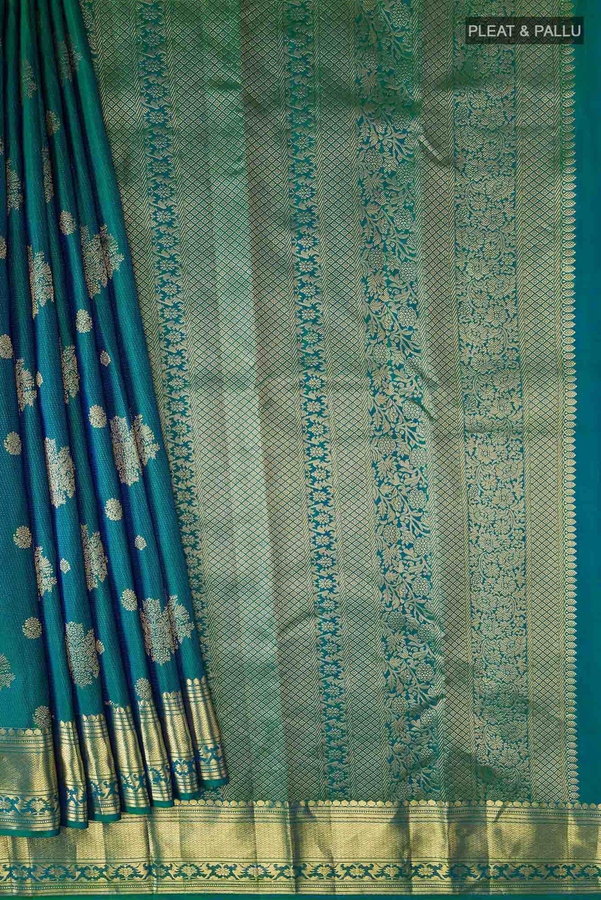 Kavini-Blue with Green Dual Tone Kanchipuram Silk Saree