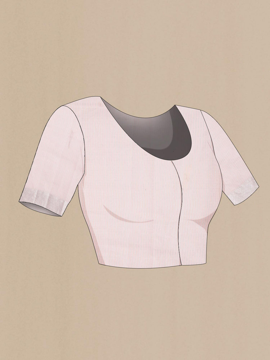 Peach Linen Embroidery Cotton Saree with silver zari border