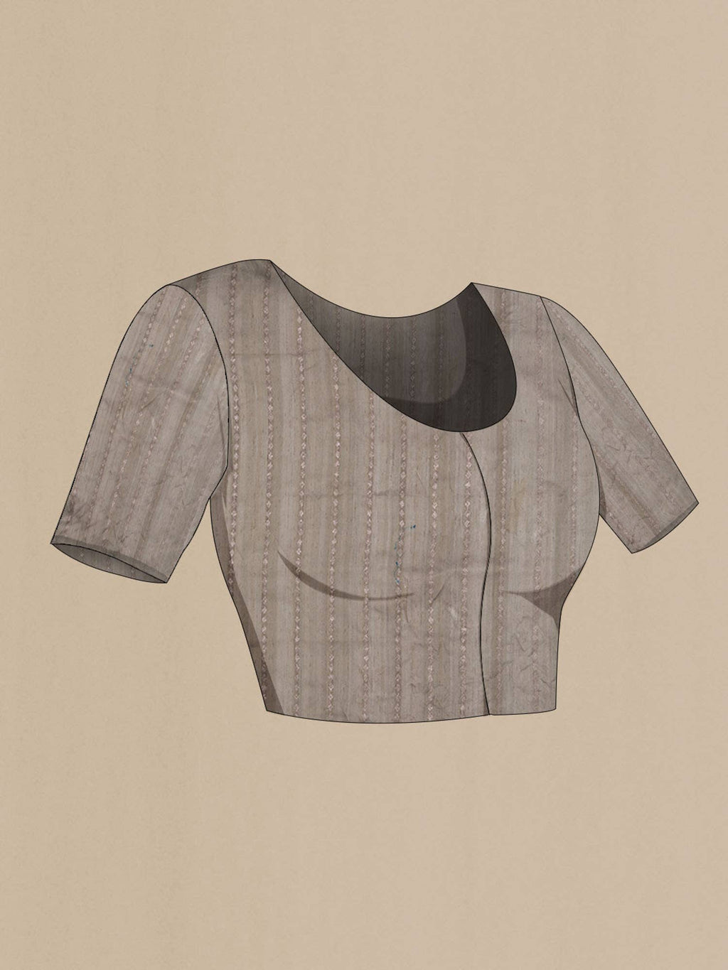 Blue Tussar Silk Saree with contrast pallu