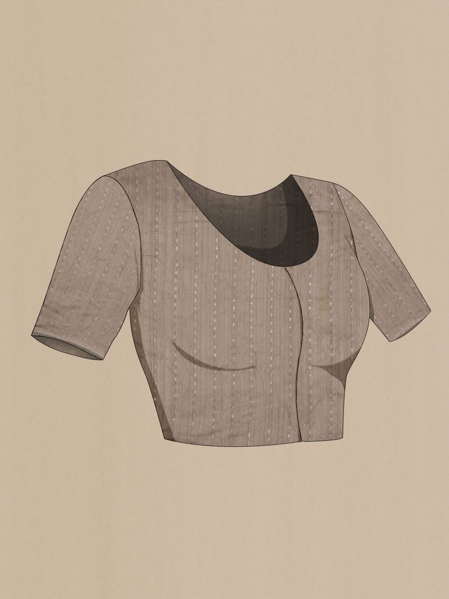 Burgundy Tussar Borderless Silk Saree