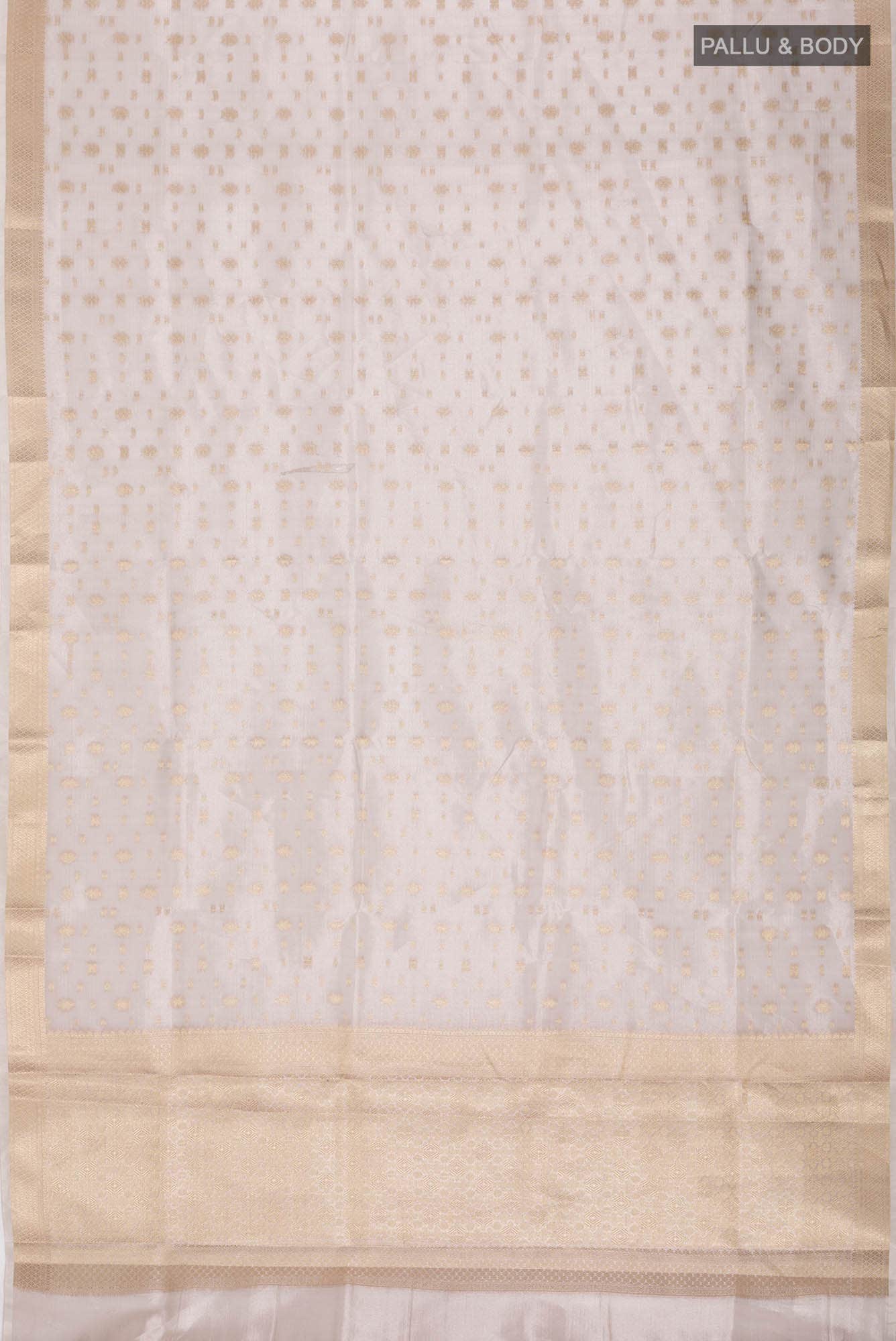 Beige Blended Tissue Silk Saree