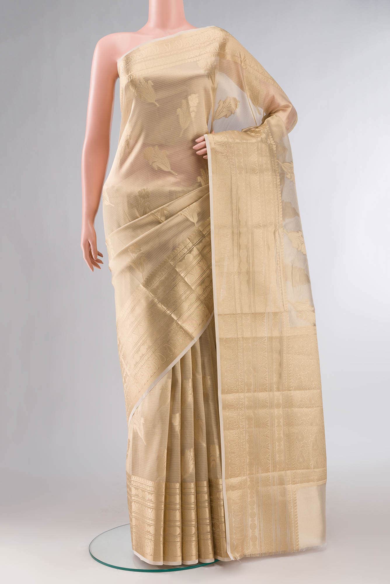 Gold Tissue Silk Saree with zari border