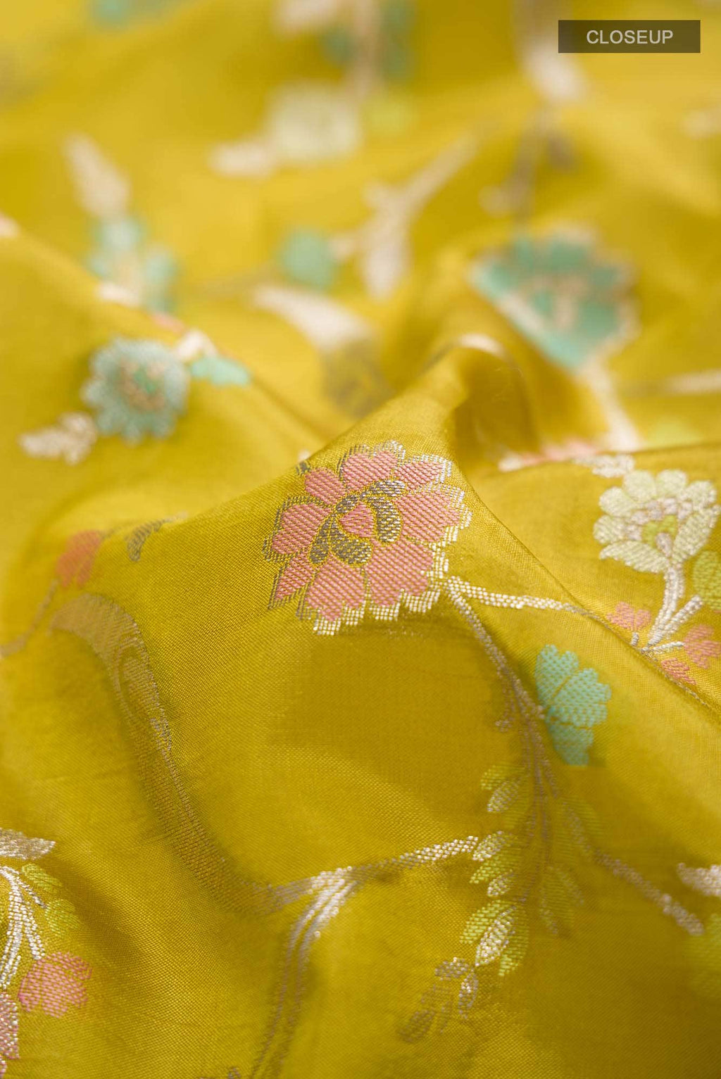 Mustard Banarasi Raw Silk Saree