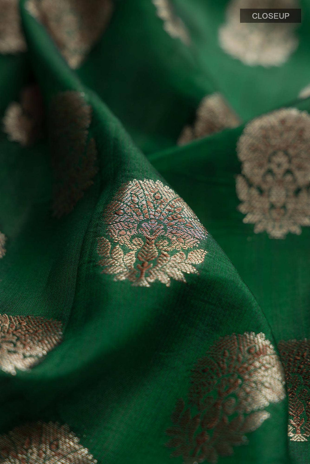 Green Banarasi Raw Silk Saree with Contrast border