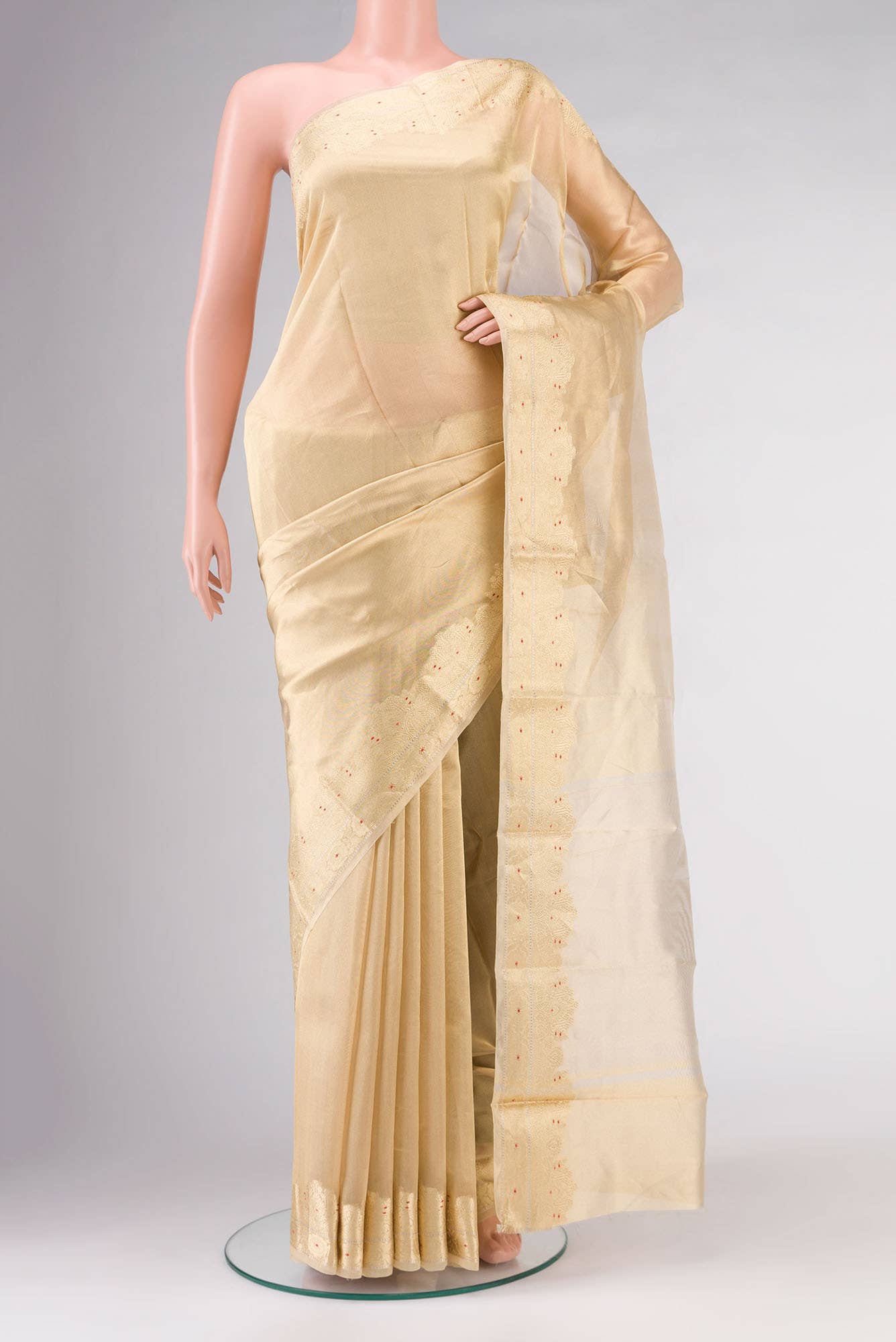 Gold Tissue Silk Saree with zari border