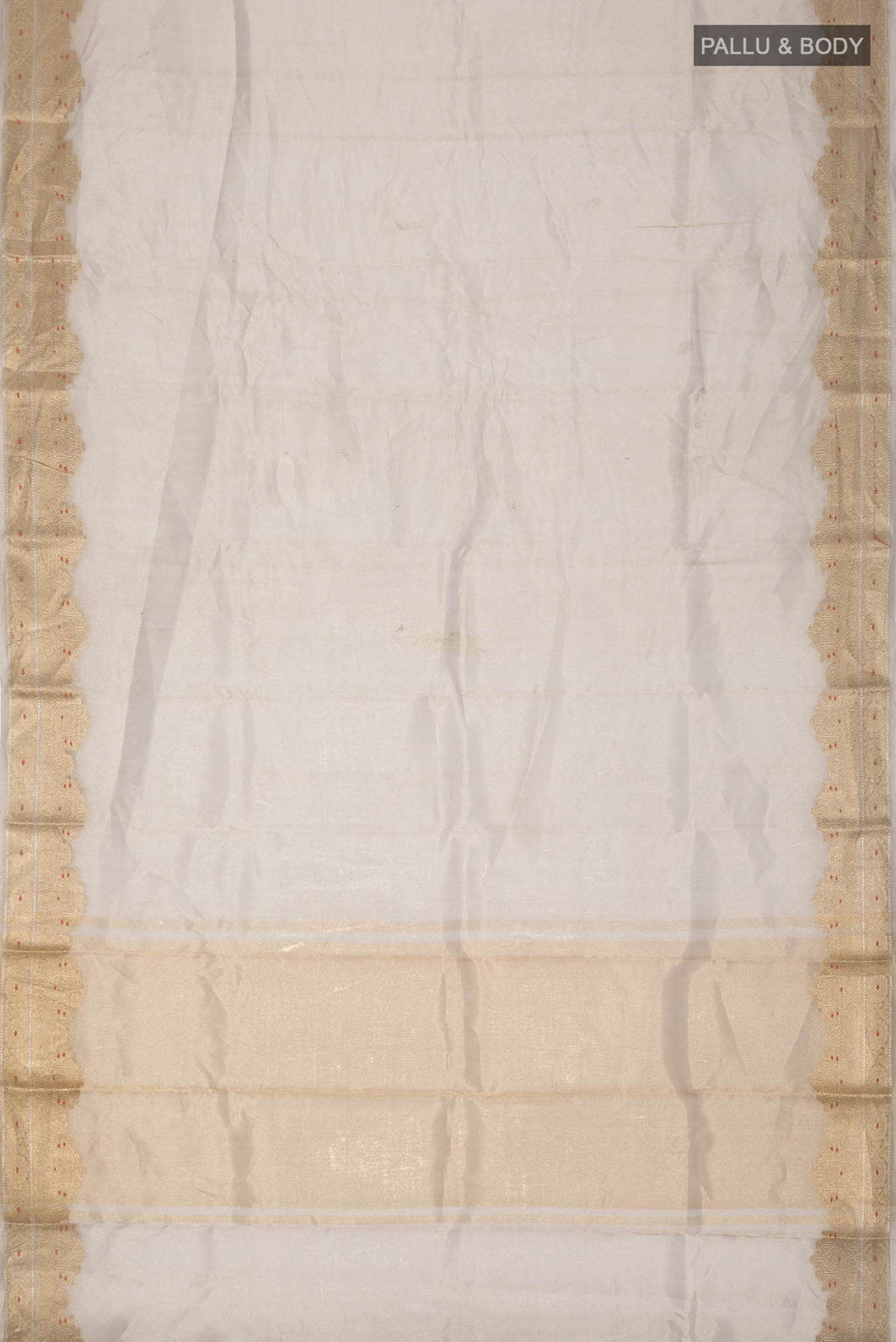 Beige Tissue Silk Saree with zari border