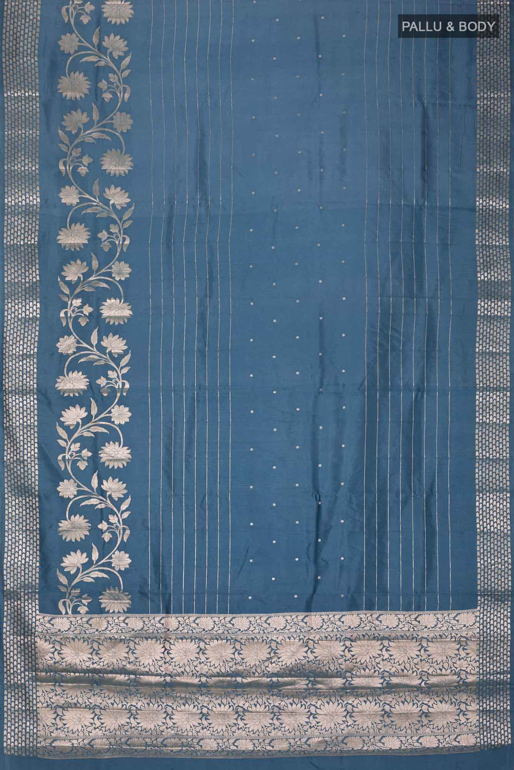 Blue Banarasi Raw Silk Saree with zari border