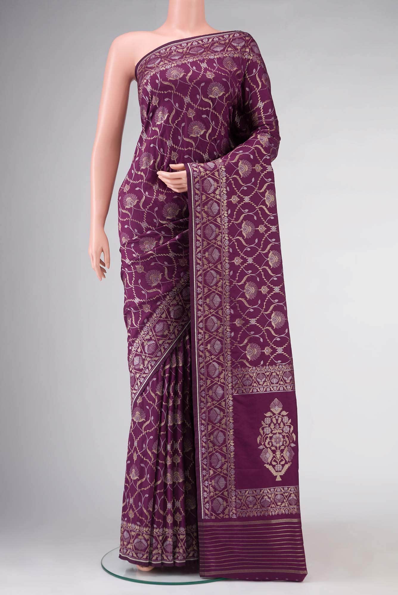 Purple Banarasi Silk Saree