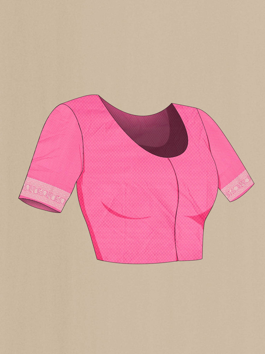 Pink Banarasi Silk Saree with Zari border