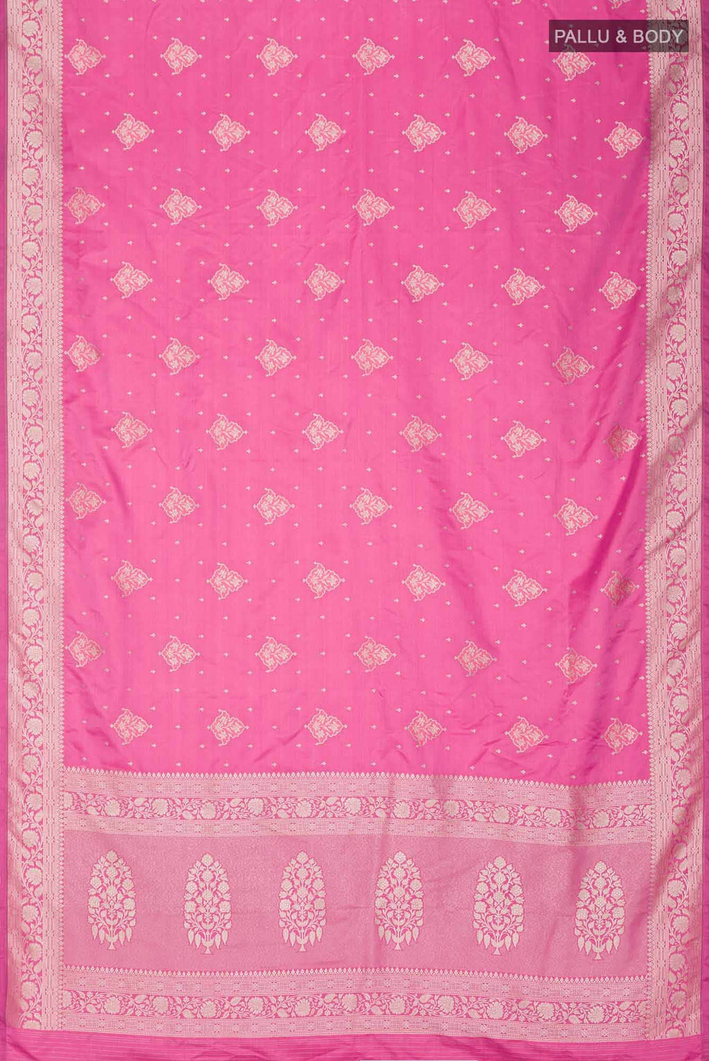 Pink Banarasi Silk Saree with Zari border