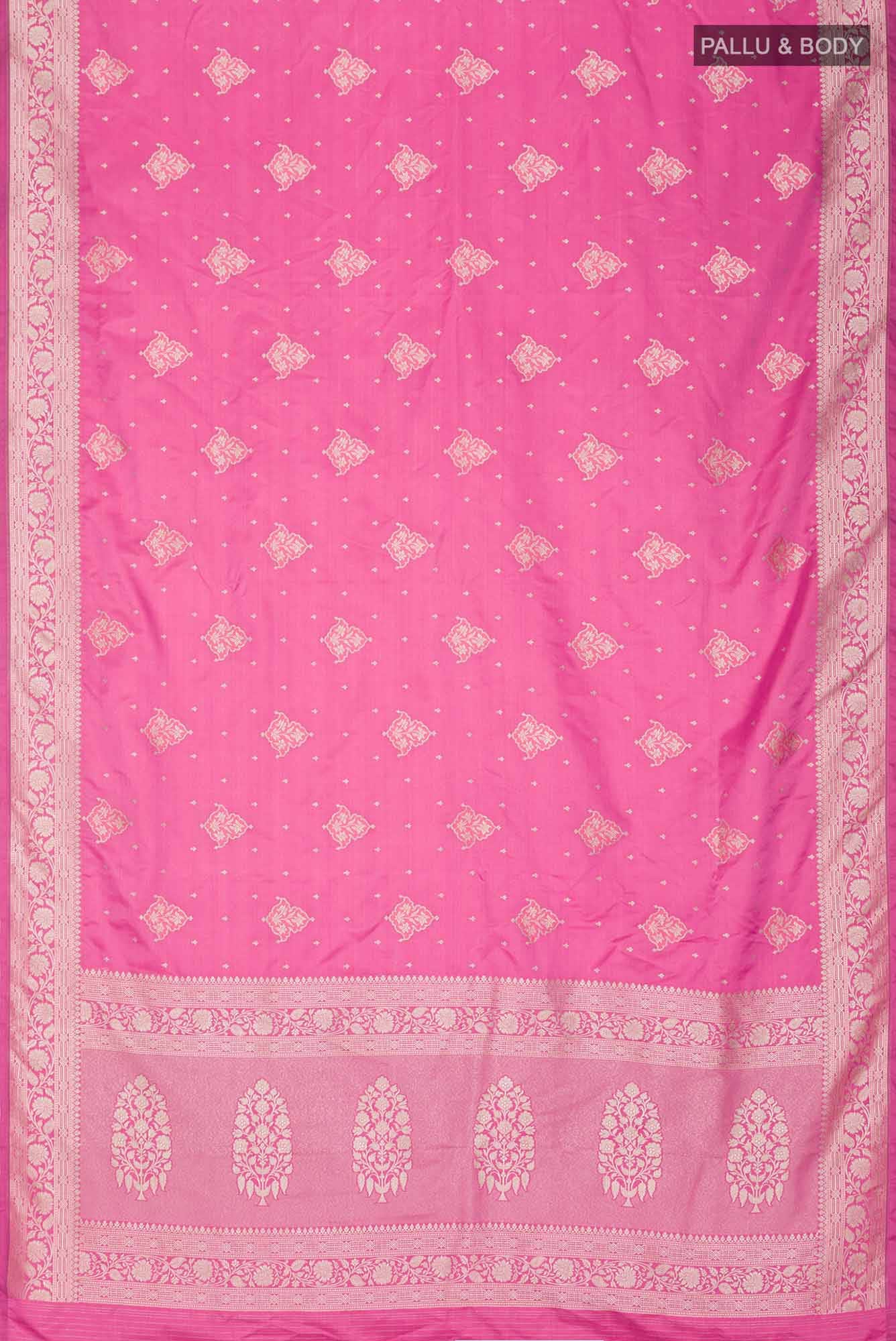 Pink Banarasi Silk Saree with Zari border