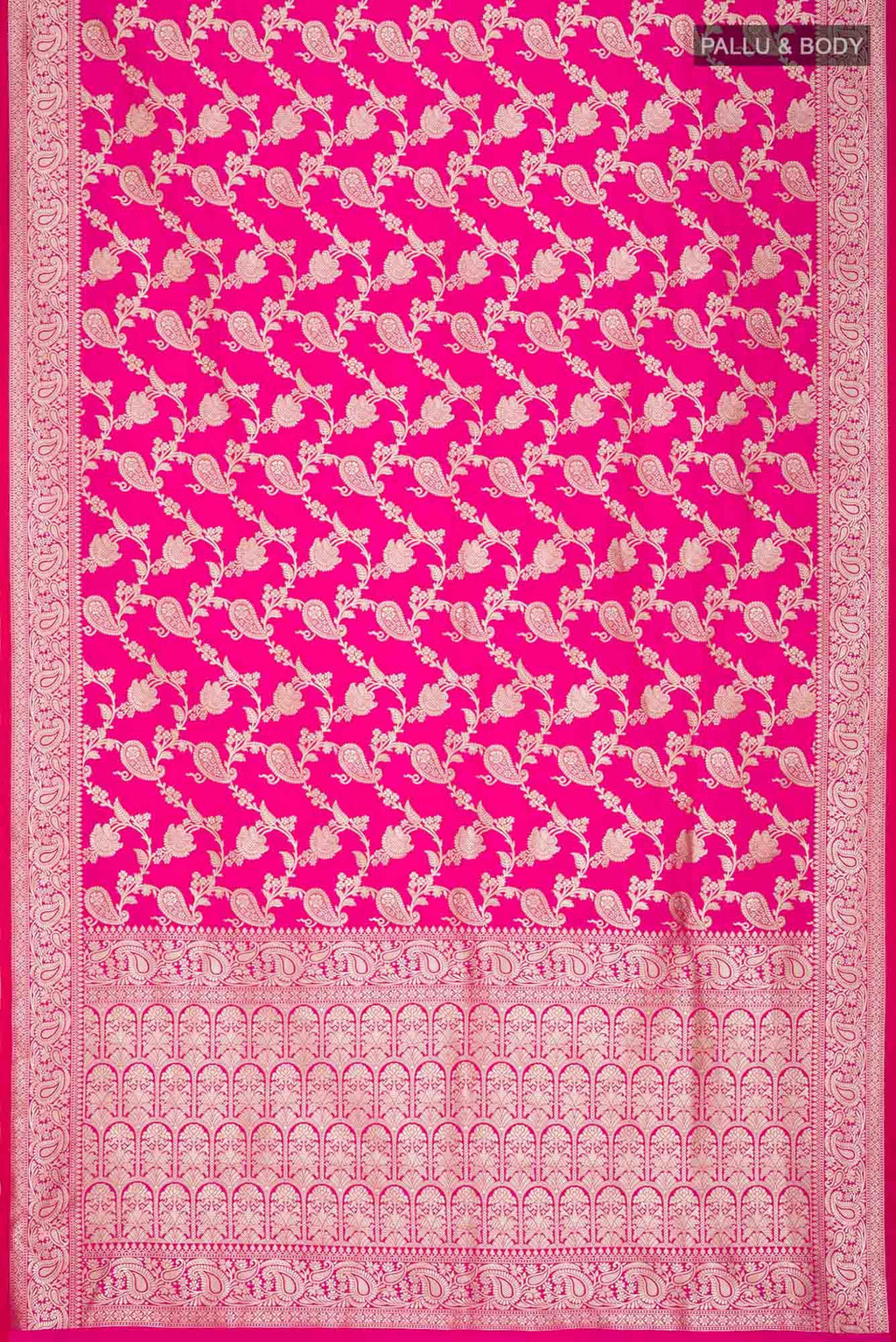 Pink Banarasi Silk saree with zari border