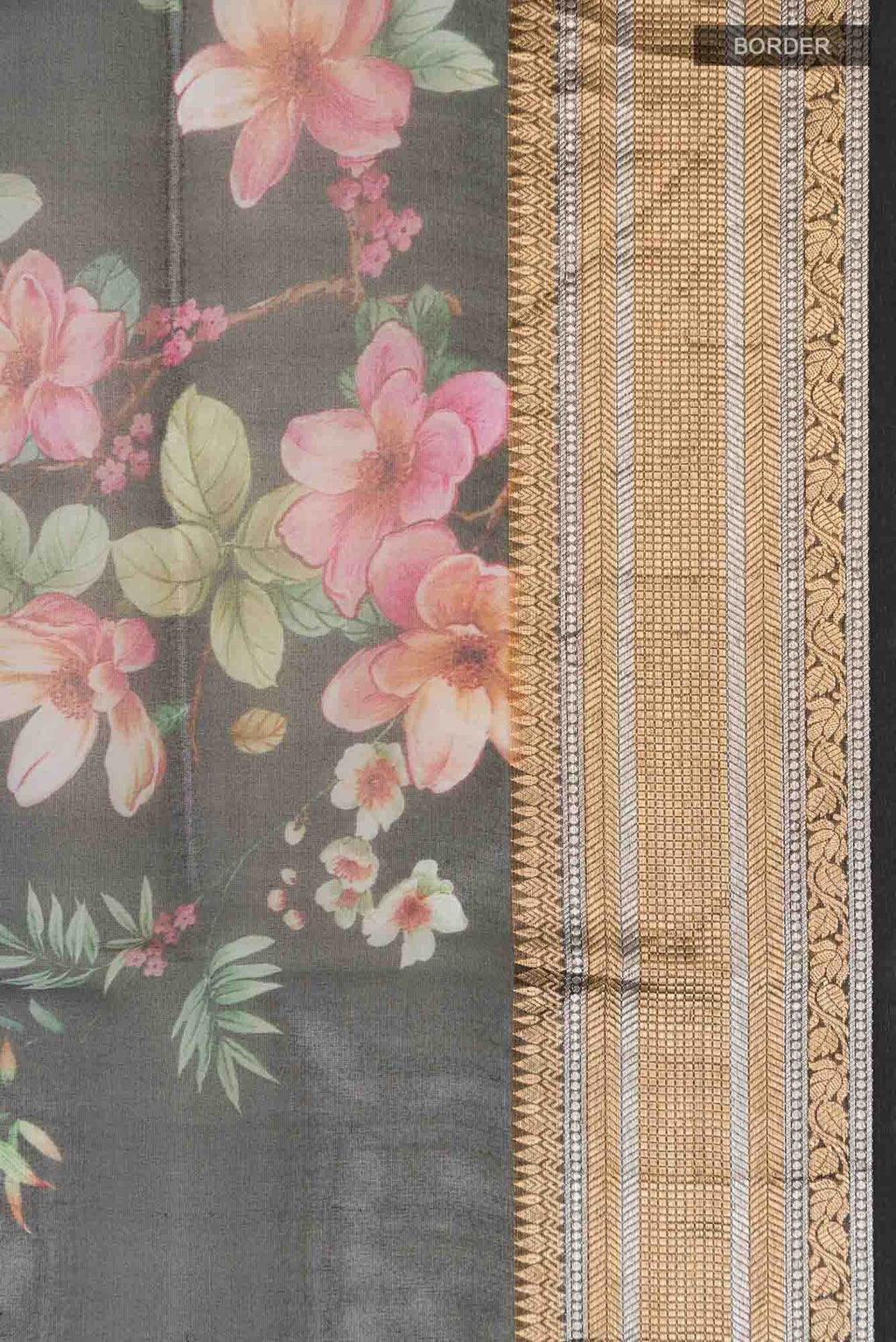 Black Organza Silk Saree