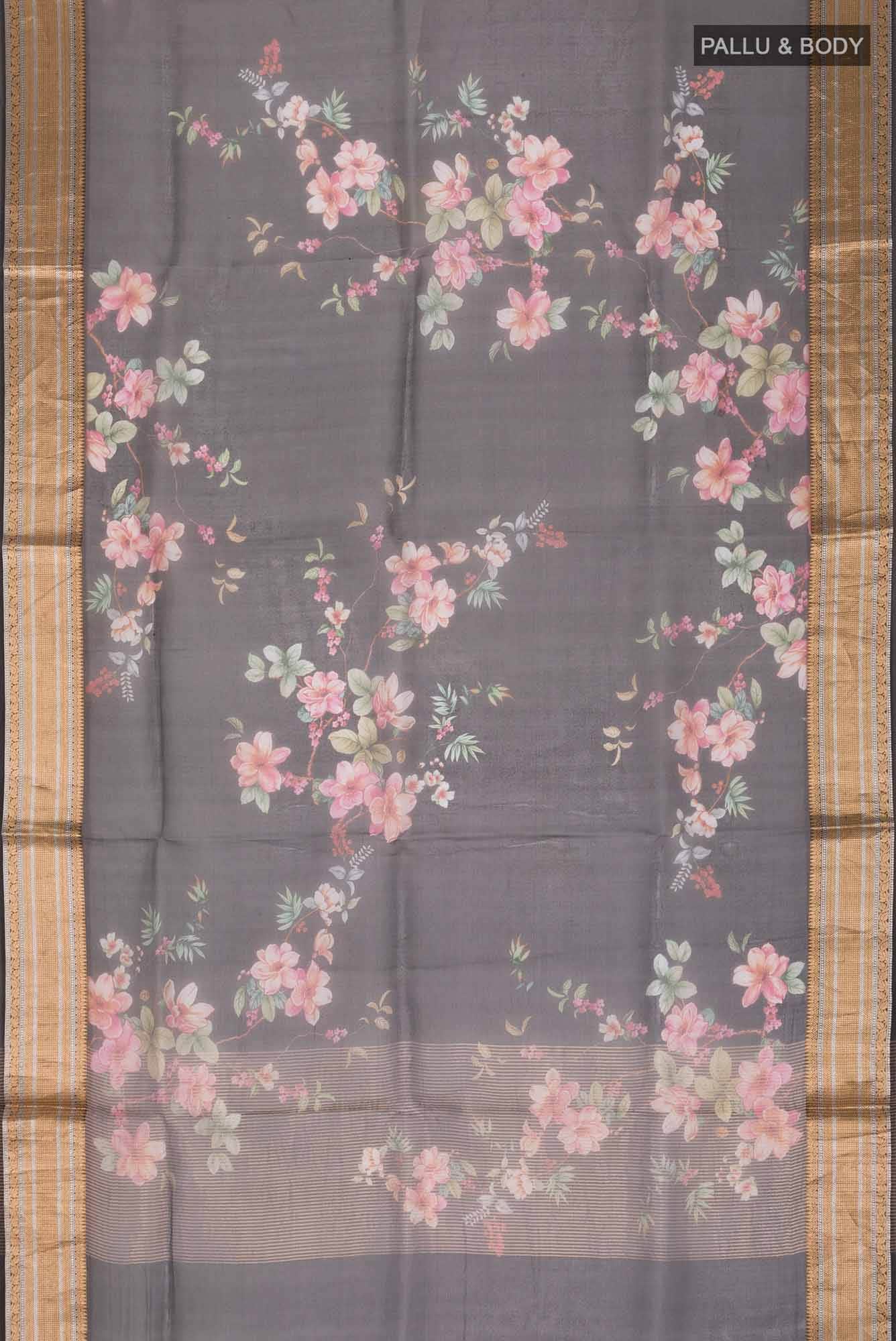 Black Organza Silk Saree