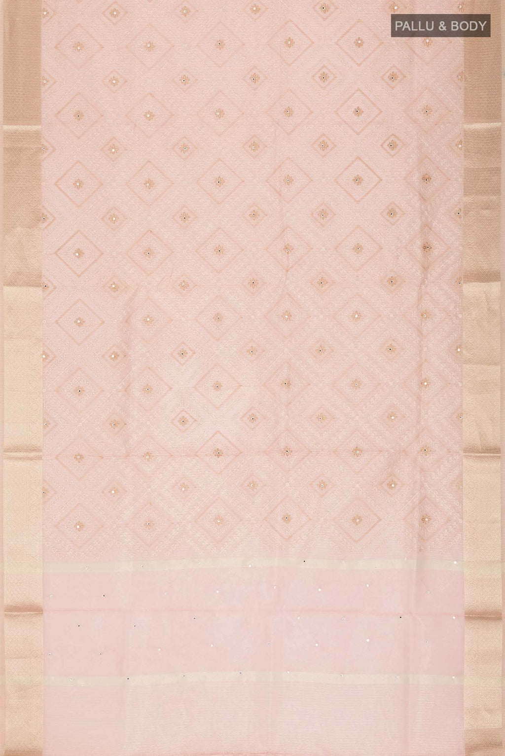 Gold with Pink Dual Tone Blended Kota Silk Saree