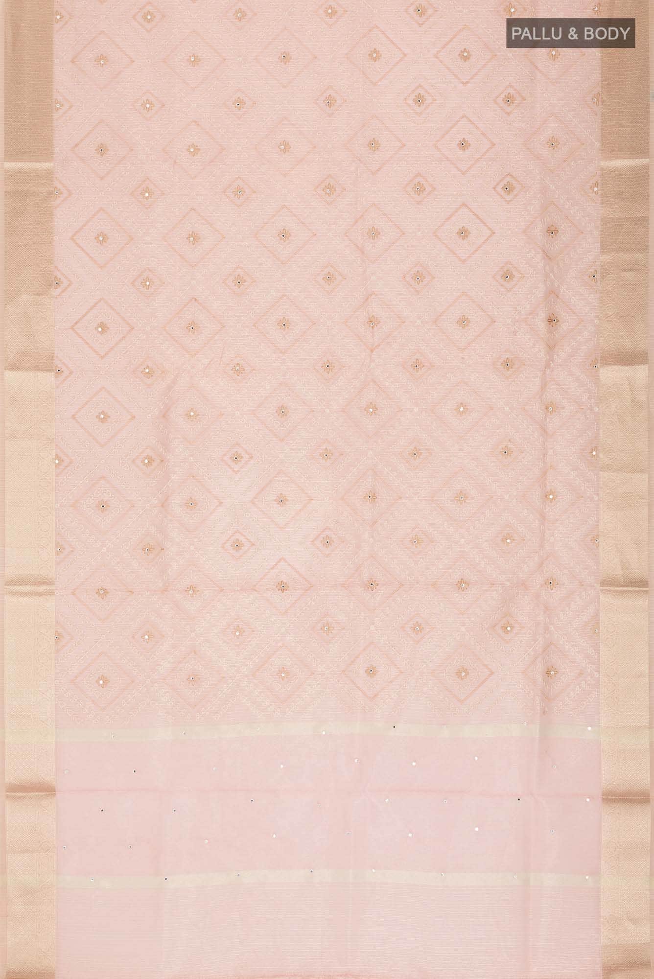Gold with Pink Dual Tone Blended Kota Silk Saree