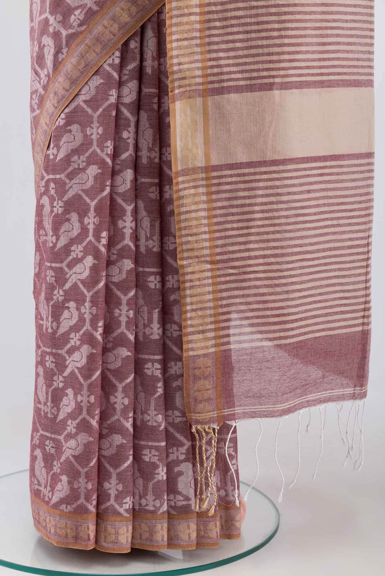 Mrinmayi-Brown Bengal Cotton saree