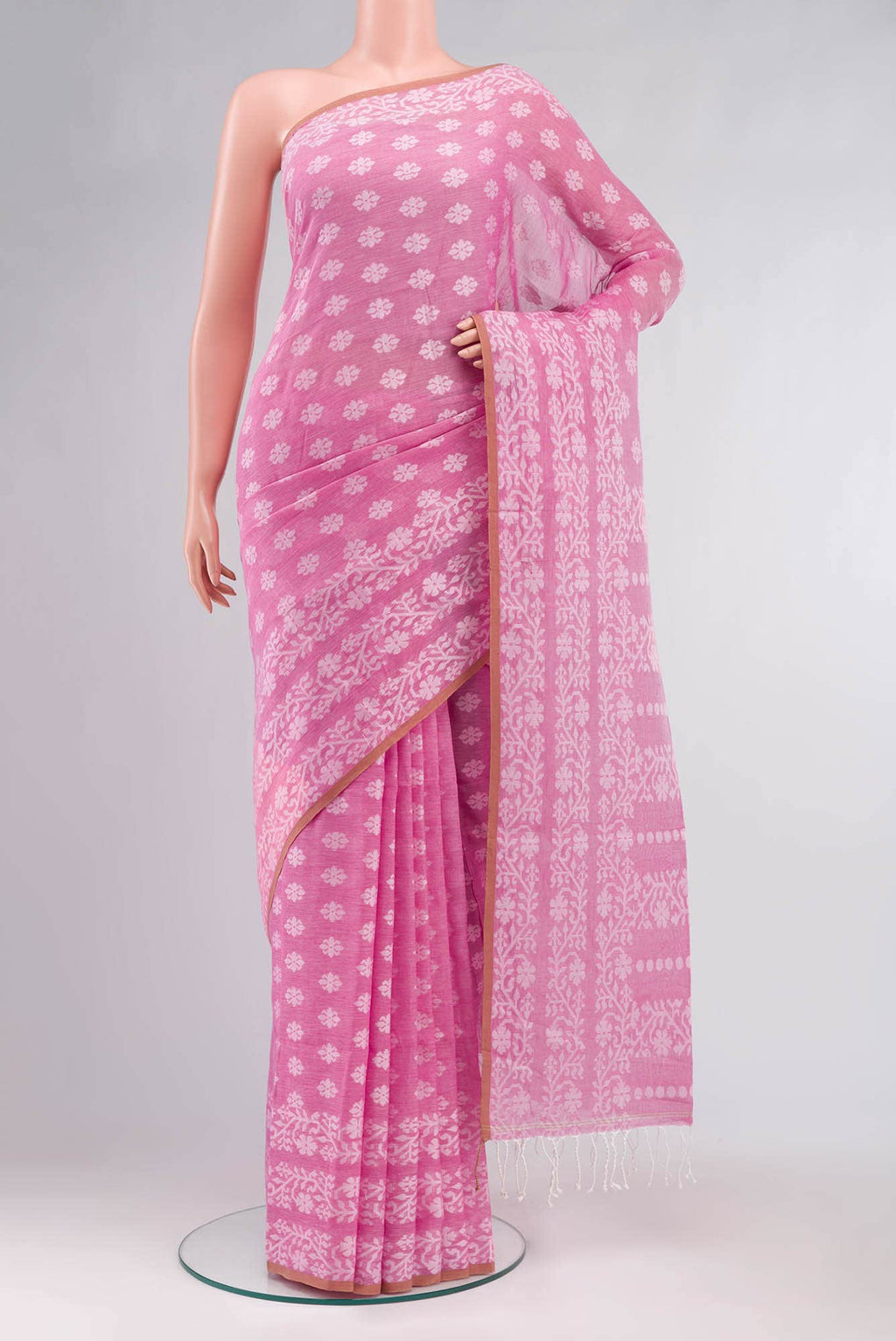 Mrinal-Pink Bengal Cotton saree