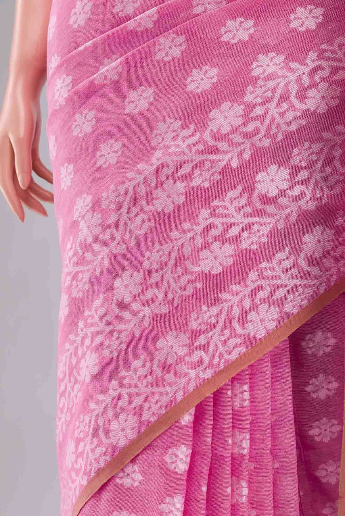 Mrinal-Pink Bengal Cotton saree