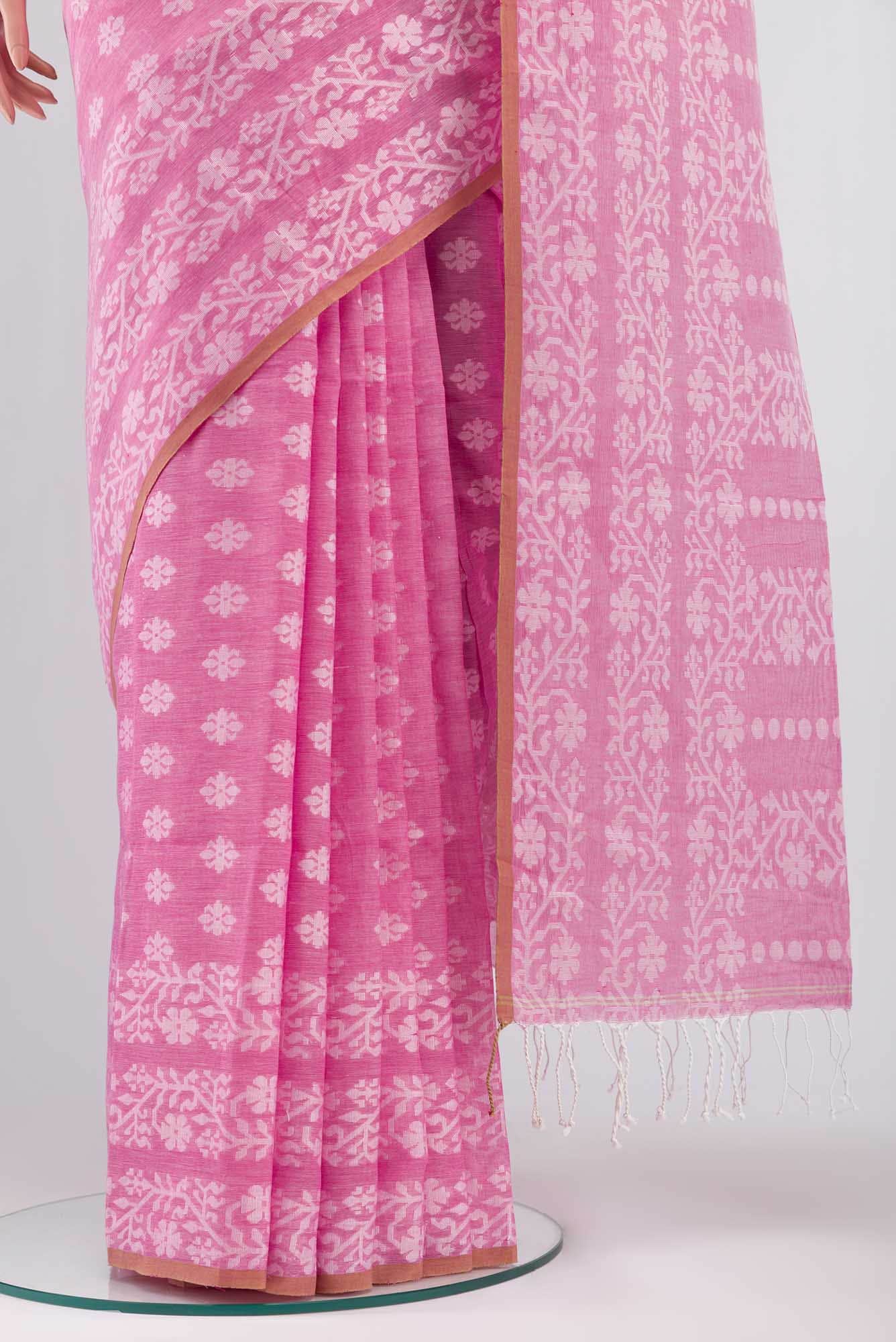 Mrinal-Pink Bengal Cotton saree