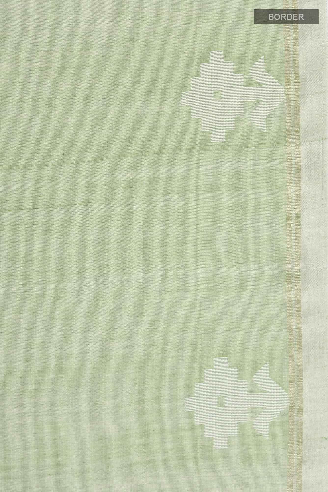 Anuradha-Pista Green Bengal Cotton saree