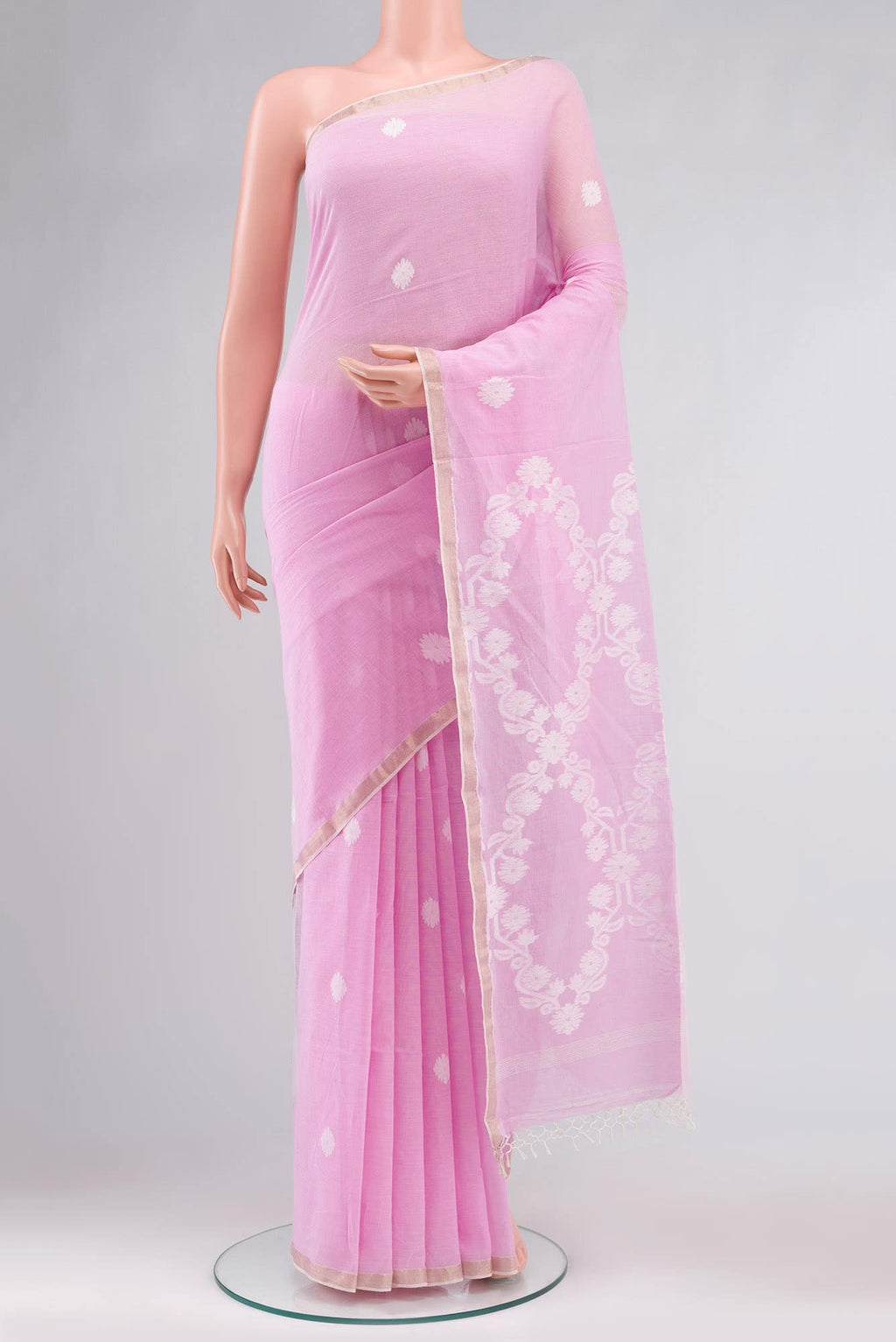 Aaheli-Baby Pink Bengal Cotton saree