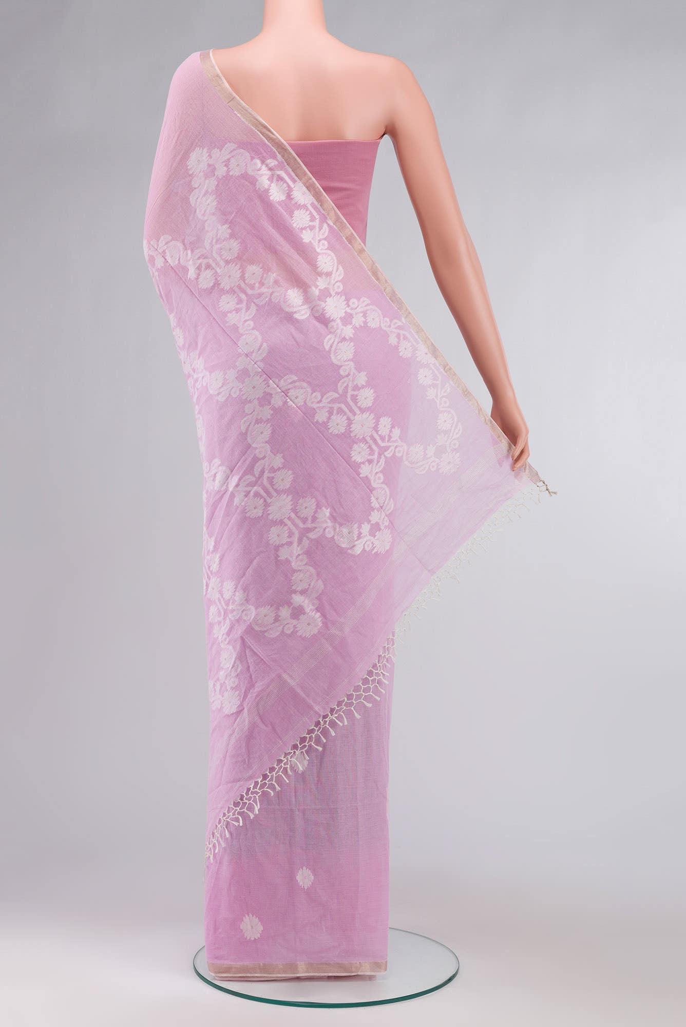 Aaheli-Baby Pink Bengal Cotton saree